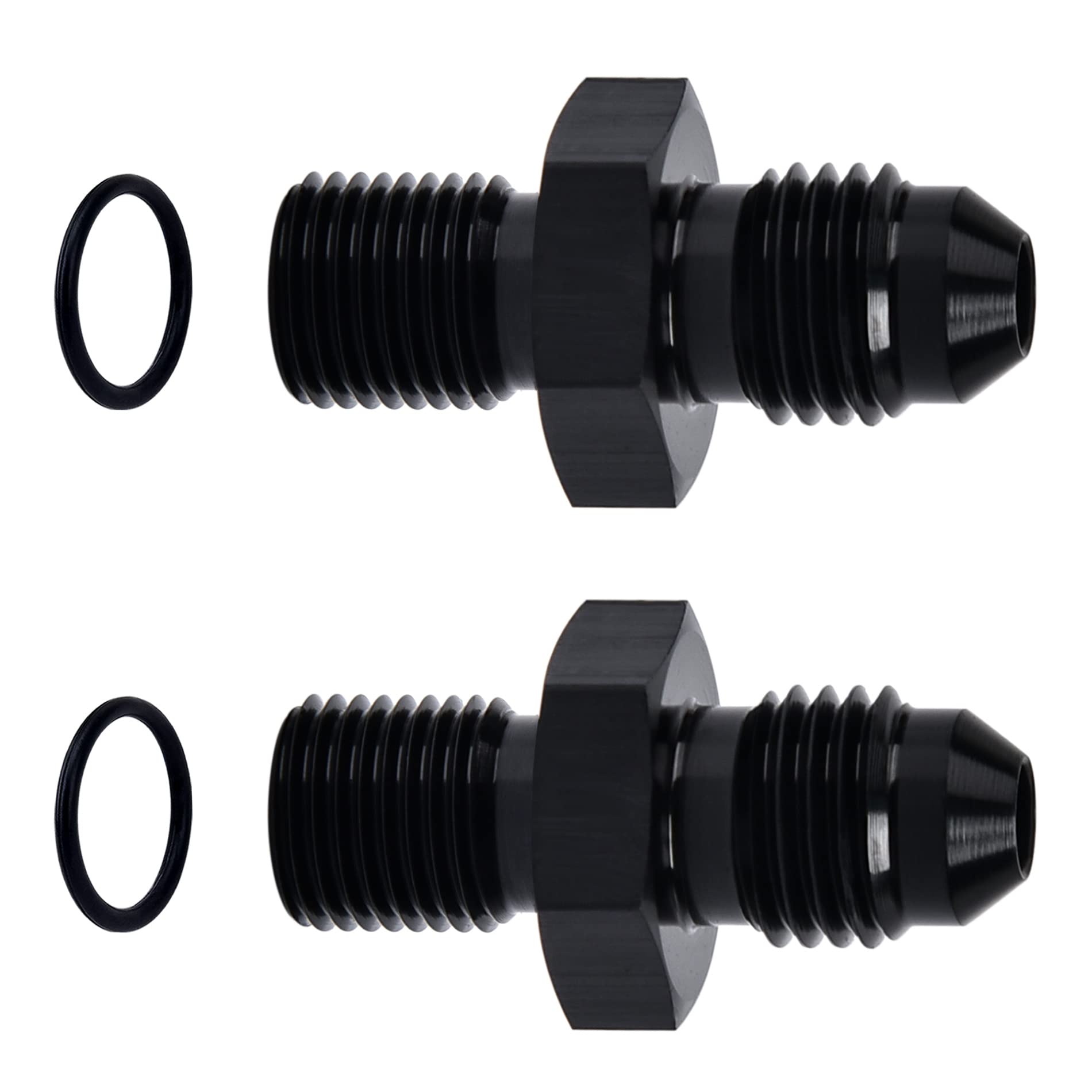 Evil Energy 4An Male Flare To M10 X 1.0Mm Male Metric Fitting Adapter Aluminium Alloy 2Pcs