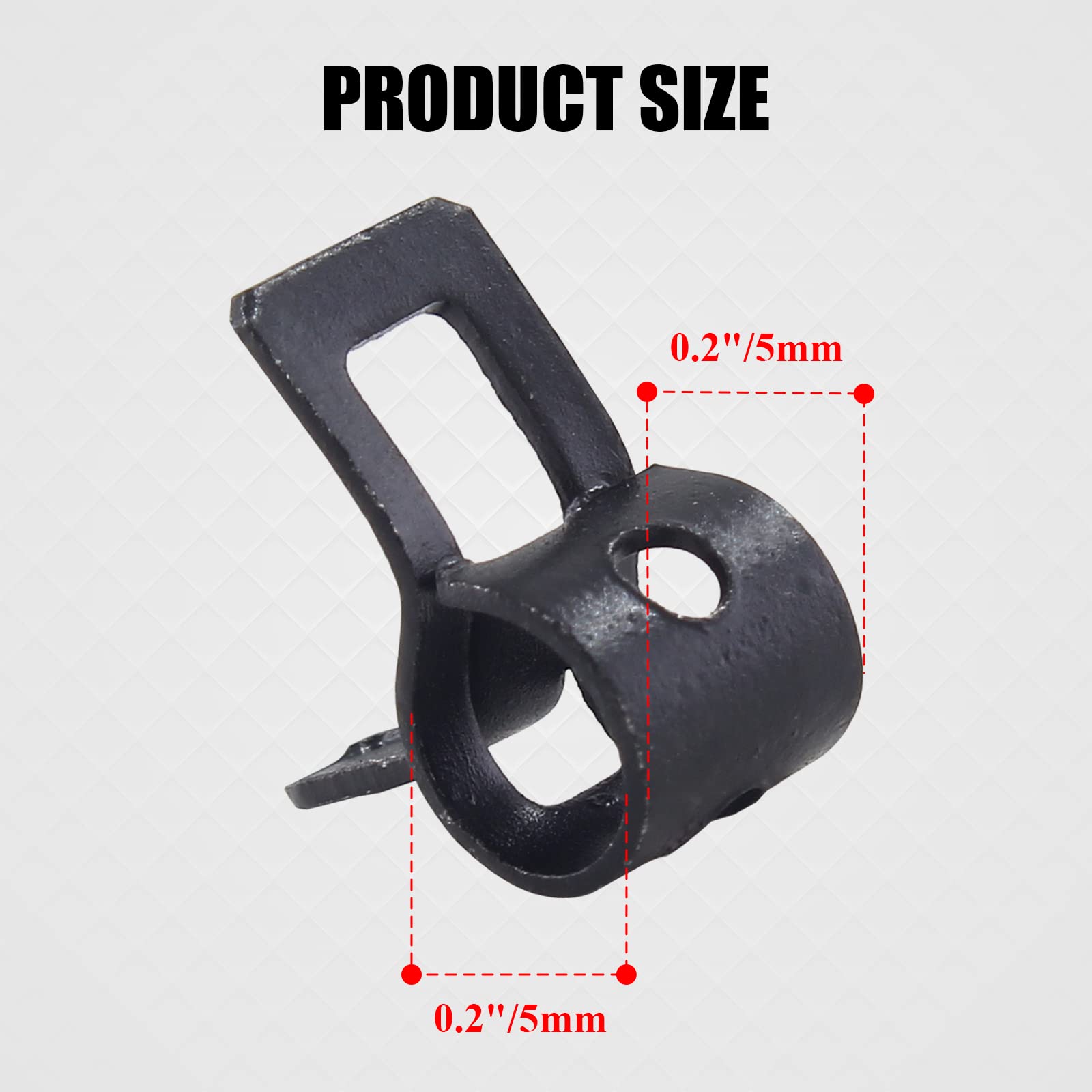 Rierdge 40 Pcs 5Mm Id Spring Band Type Clamps, 3/16'' Fuel Hose Clamps Fasteners, Black Spring Hose Clip For Fuel Hose Line Wate