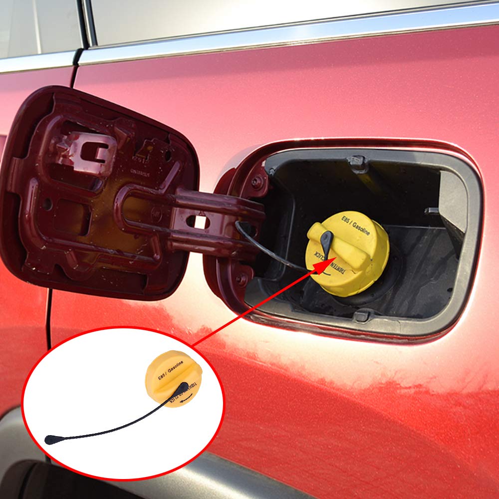 ONER E85 Fuel Tank Filler Cap for Chrysler Dodge Jeep, Fits 2011-2019 Models, Durable ABS Plastic, Replaces 52030379AB, 52030380AB