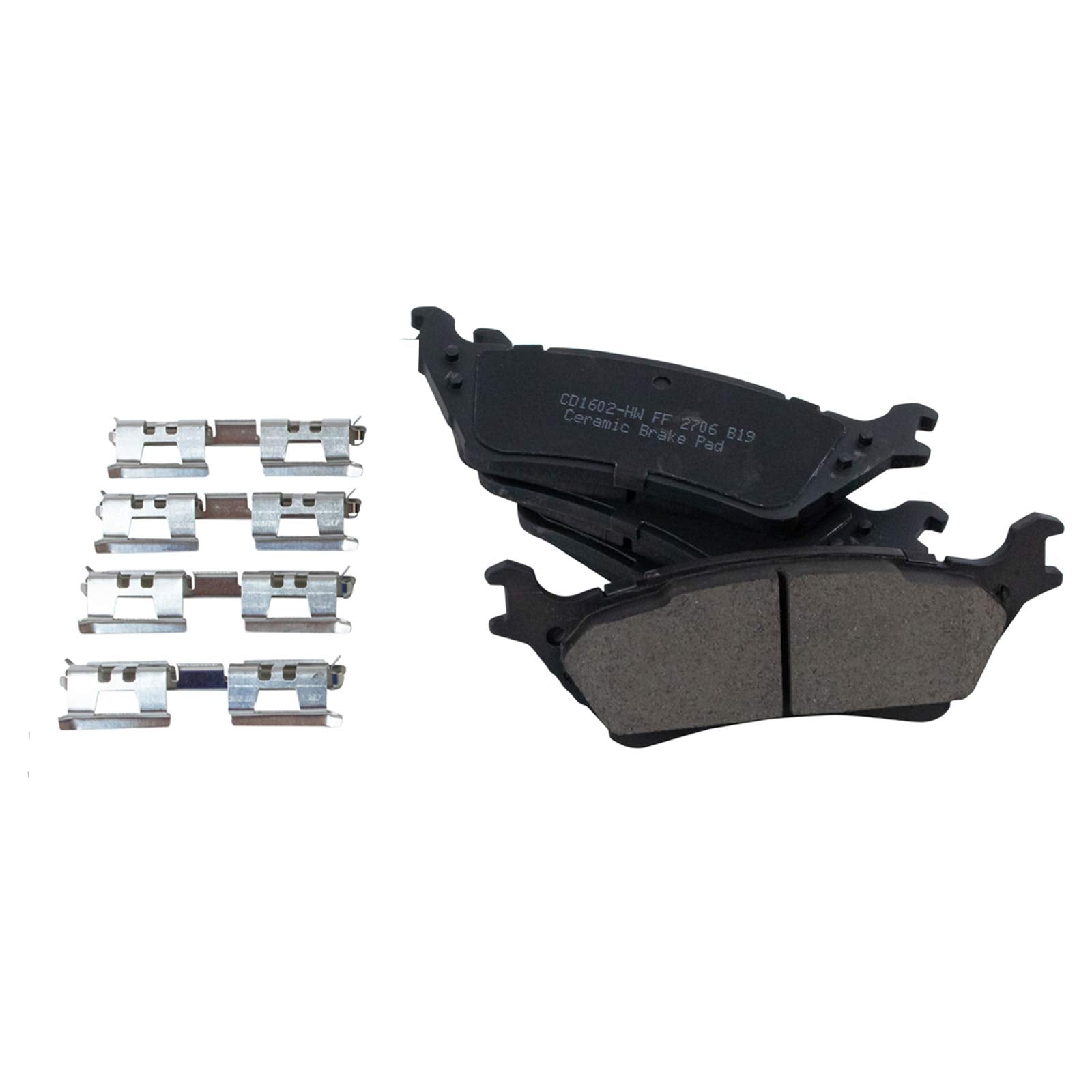 Trq Rear Ceramic Brake Pads & G-Coated Rotor Kit For Ford F-150 Pickup Truck