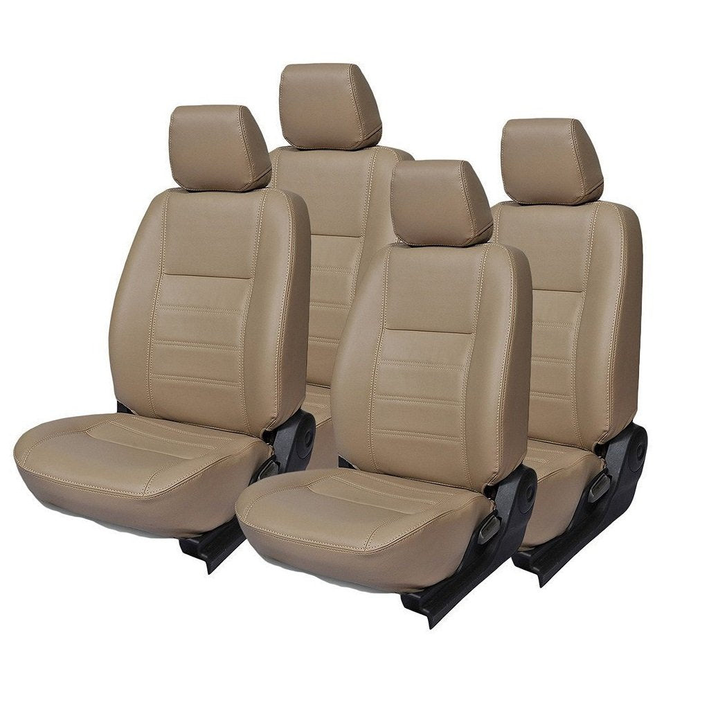 Hi Art Beige Leatherite Custom Fit Seat Covers Compatible with Honda Jazz (20152021) Complete Set