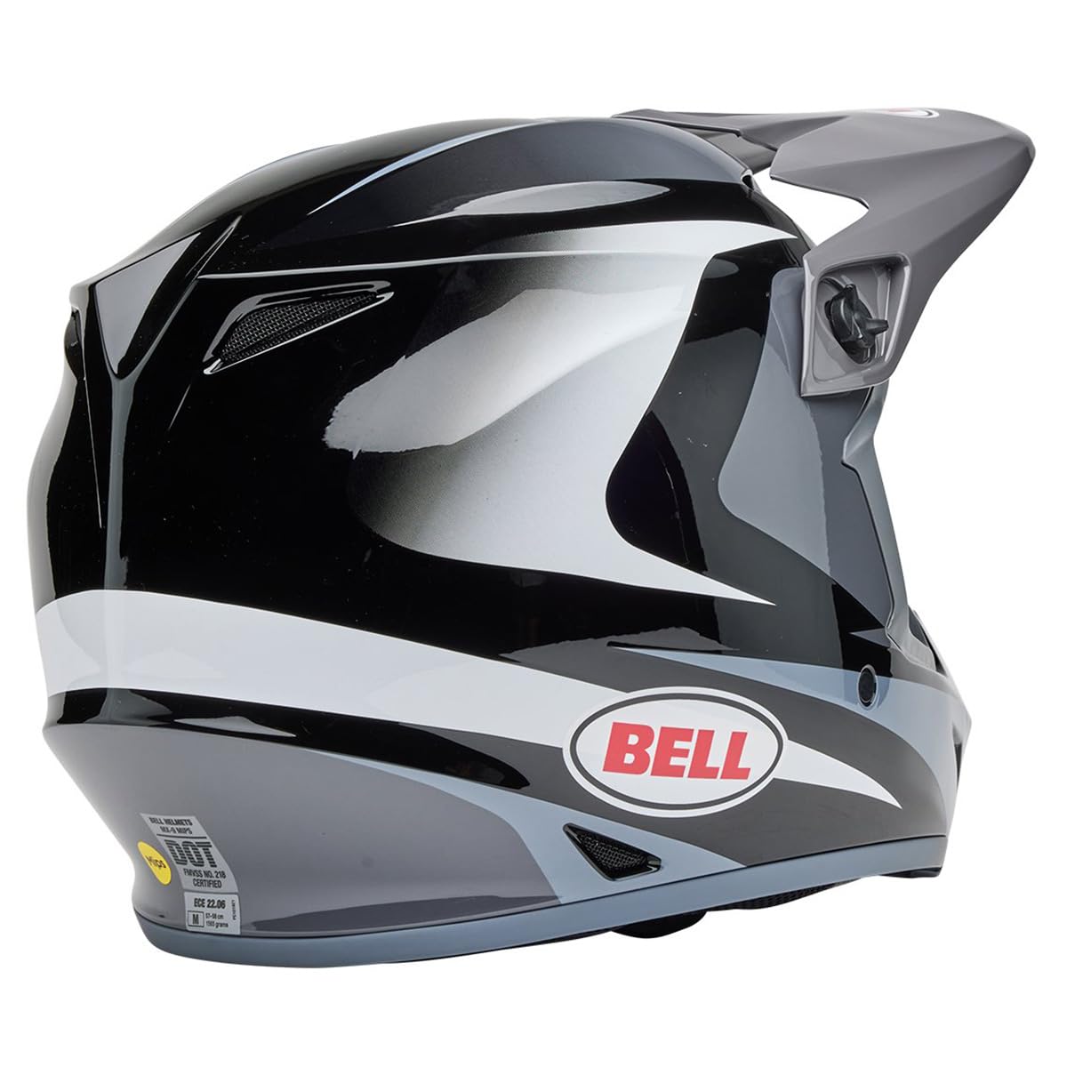 Bell Mx-9 Mips Dirt Helmet (Gloss Jackal Black/White - Medium)