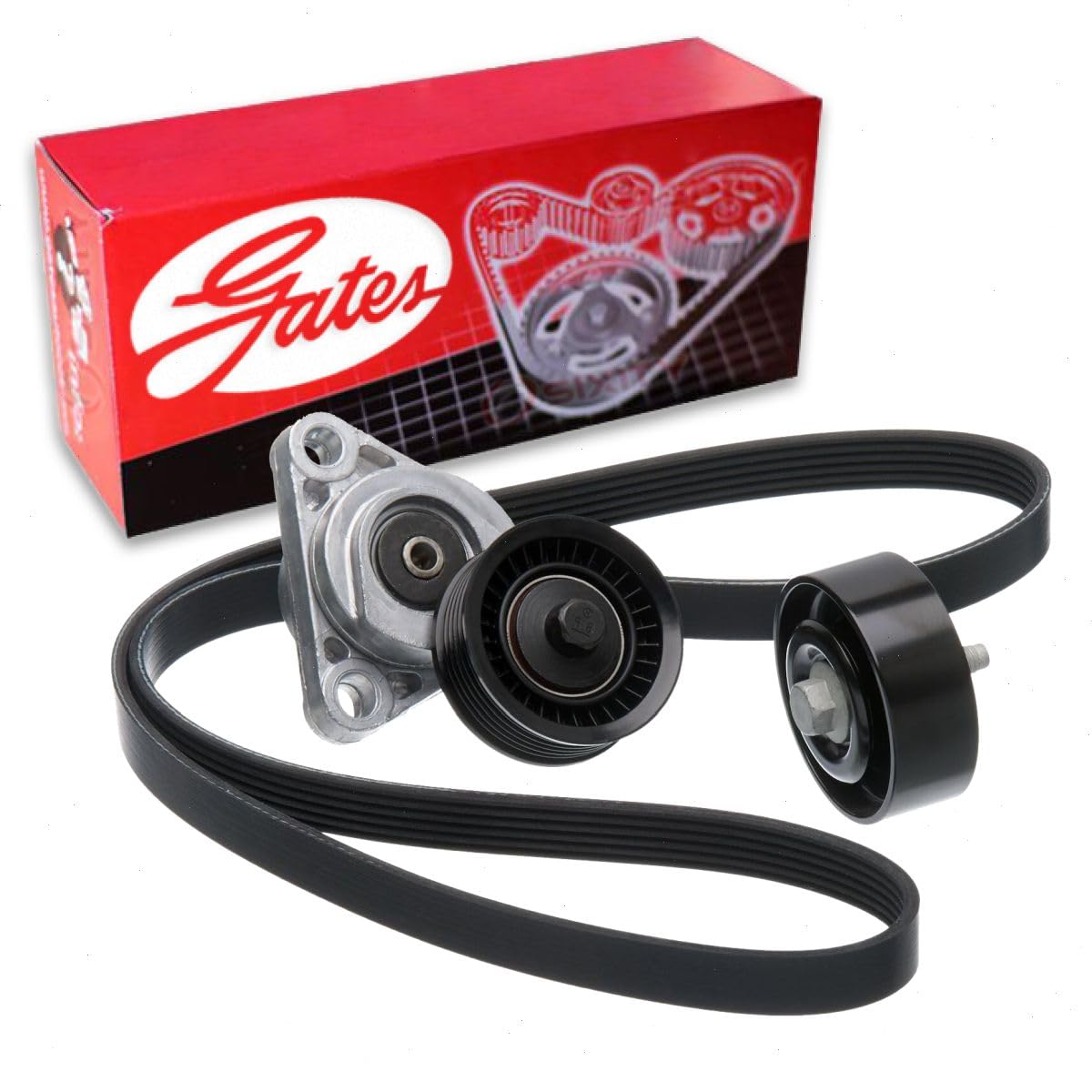 Gates Accessory Drive Complete Serpentine Belt Drive Component Kit compatible with Chevrolet Corvette 6.0L 6.2L 7.0L V8 2005-201