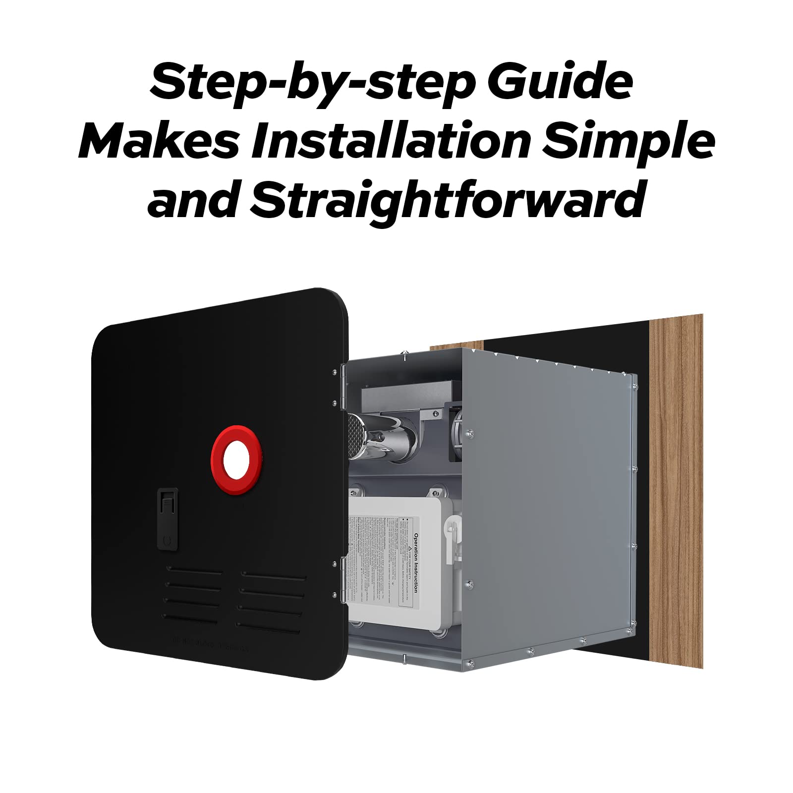 FOGATTI RV Water Heater Replacement Door Kit - 18"x18", Black, Alloy Steel, Model FS07B1S-BD-1818