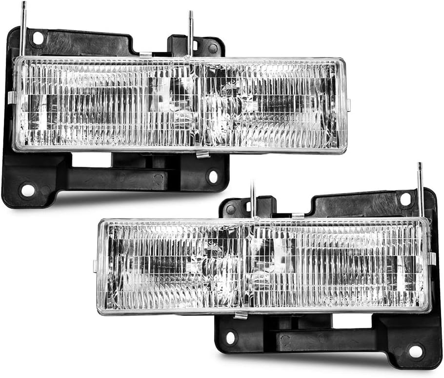 EPIC LIGHTING OE Spec Replacement Halogen Headlights Assembly Compatible with CHEVROLET 88-02 C/K TRUCK - Pair