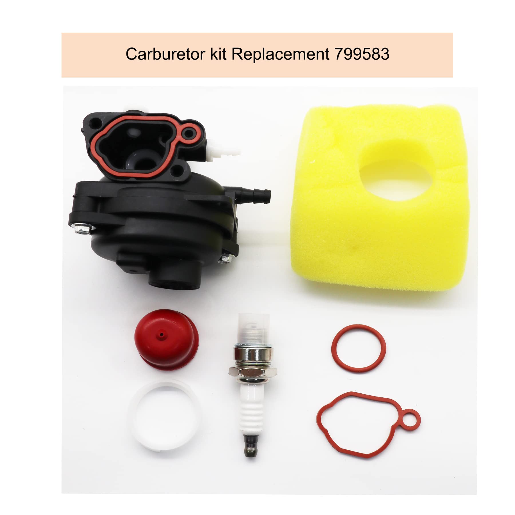 Replace 799583 Carburetor Kit - 593261 595656 591979 591160 - Fits for Lawnmower engine 300E 450E 500E 550EX 500 125cc 140cc 08P
