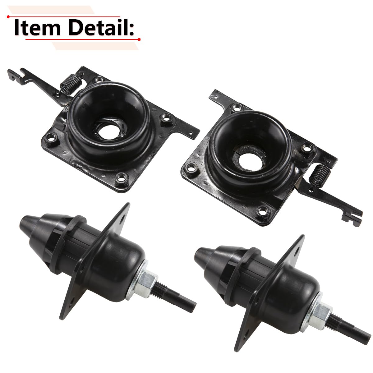 RLB-HILON Hood Release Latch for Volvo VN VNL 2004-2018, Iron, Black, Model 20565619, 4PCS Upper & Lower, Driver & Passenger Side