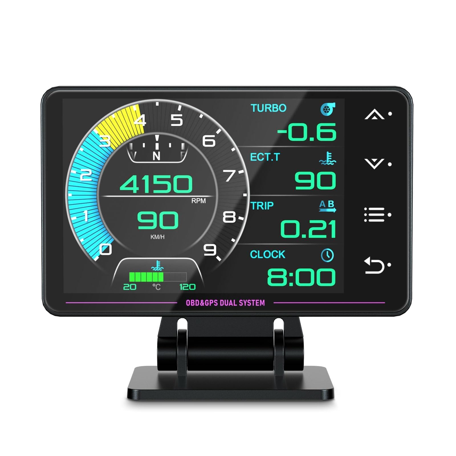 Liiiyuan Obd2 Gauge Display, XS New 1,Heads Up Display with Vehicle Inclinometer, Multi-Function Digital Instrument Cluster with