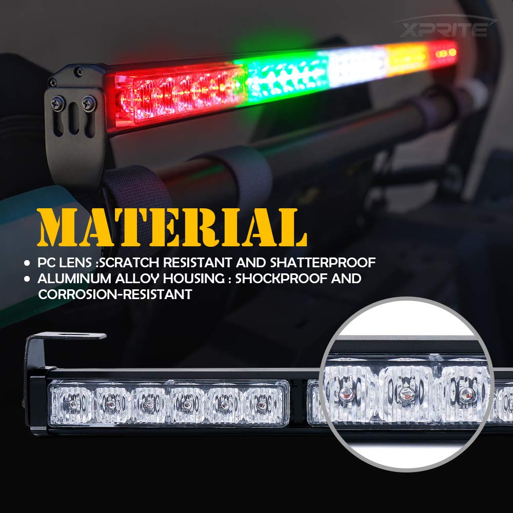 Xprite 30 Inch Offroad LED Strobe Light Bar - Brake/Reverse/Turn Signal for UTV/ATV/Polaris RZR XP 1000/900 - G4-RYW