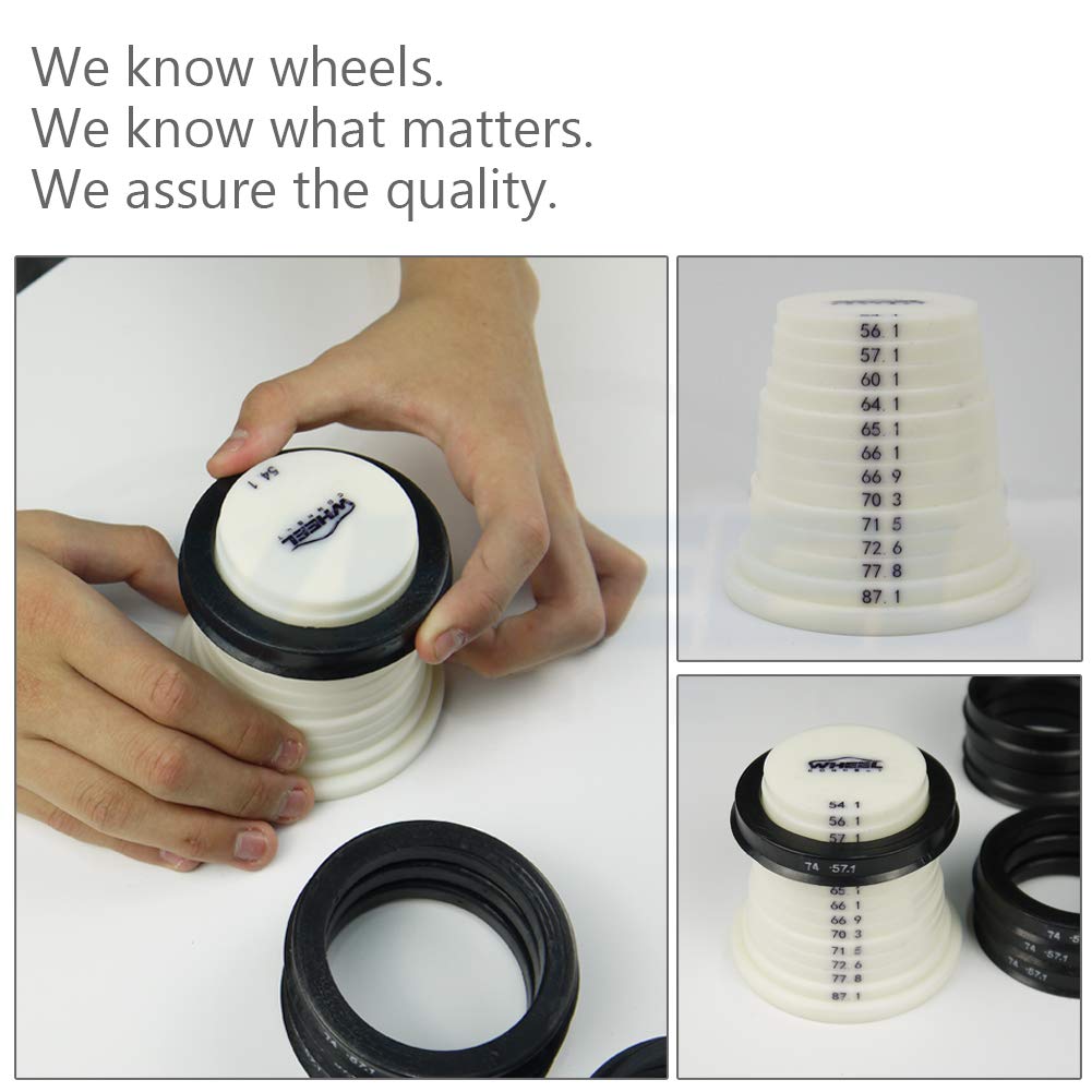 Wheel Connect Hub Centric Rings, 741 To 666, Set Of 4, Abs Plastic Hubrings, Od:740-Id:6656 (666) Mm P