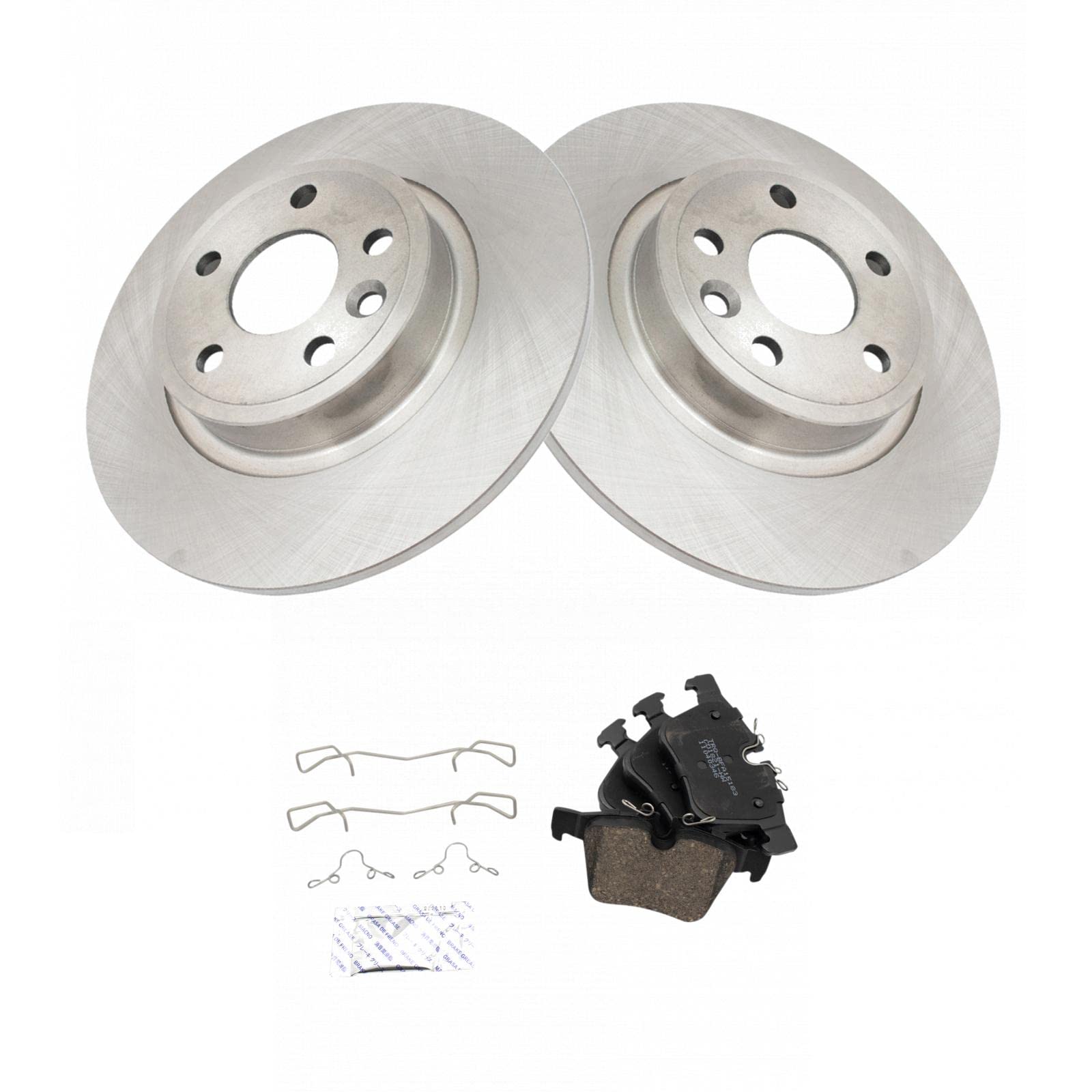 Trq Rear Brake Pad & Rotor Kit Brake Pads Brake Rotor Ceramic Compatible With 2018-2019 Jaguar E-Pace 2015-2019 Land Rover Disco
