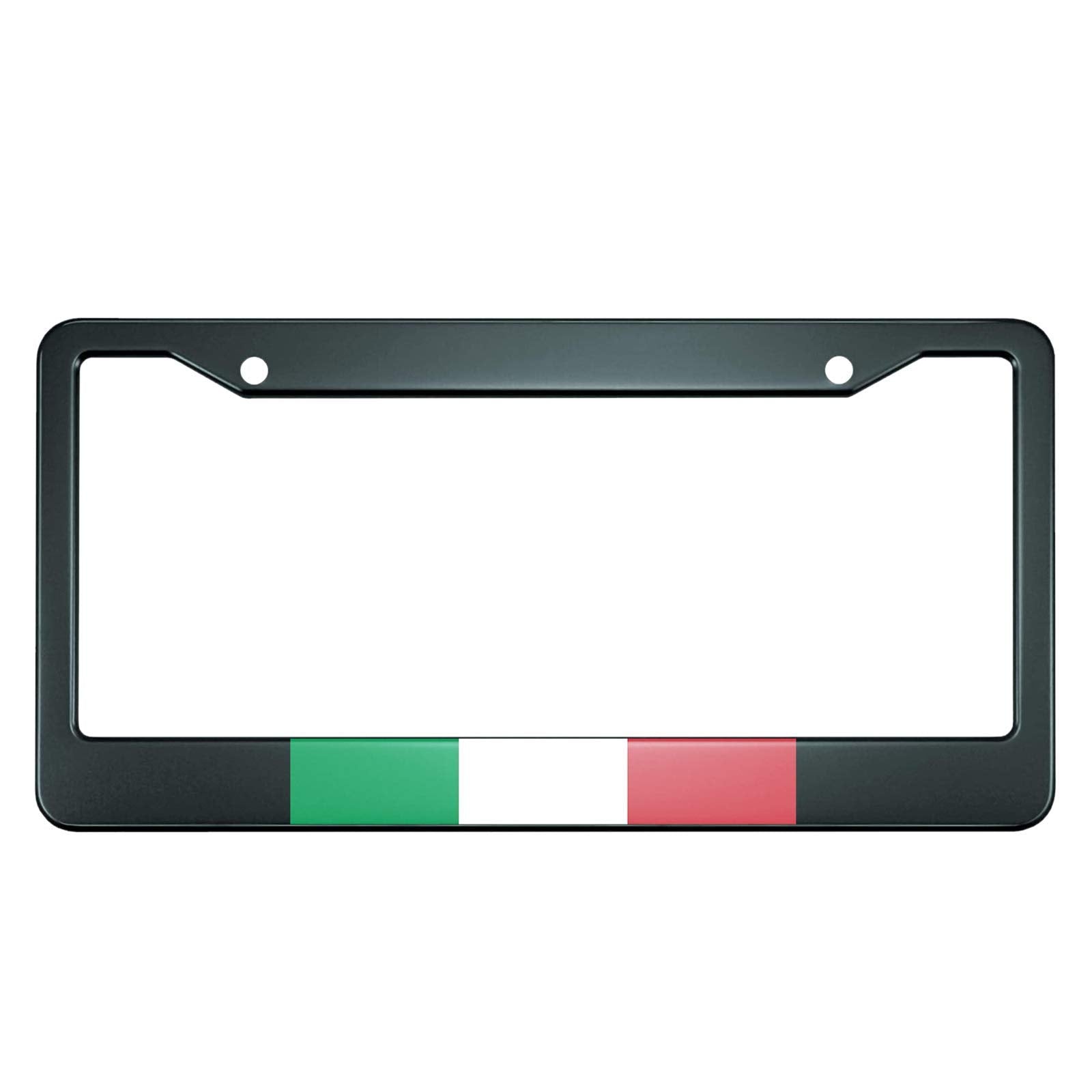 HOSNYE Italian Flag Background License Plate Frame Metal License Plate Cover Front Plates Frames Car Tag Frame for Women Men US 