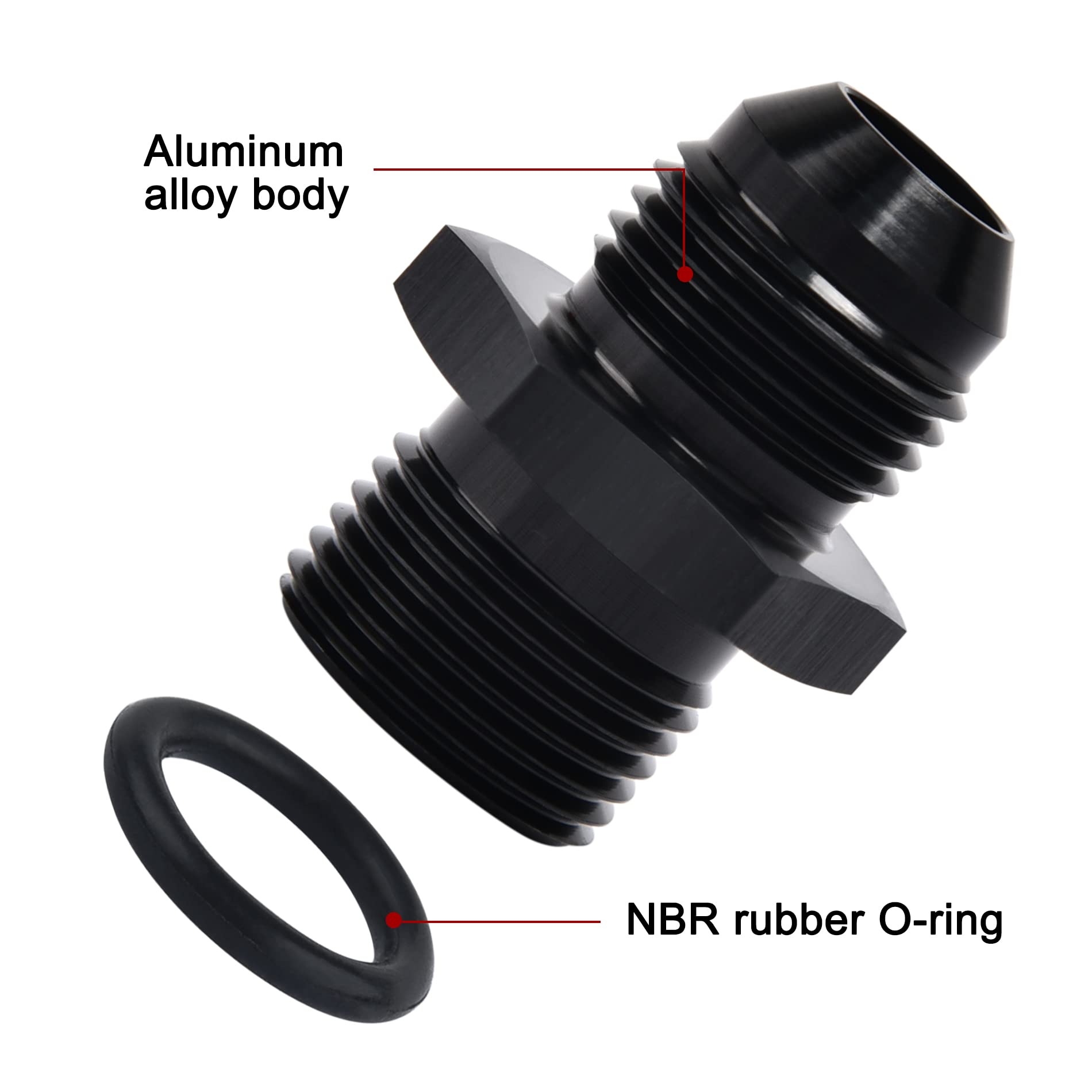 Evil Energy 10An Male Flare To M16 X 1.5Mm Male Metric Fitting Adapter Aluminium Alloy 2Pcs