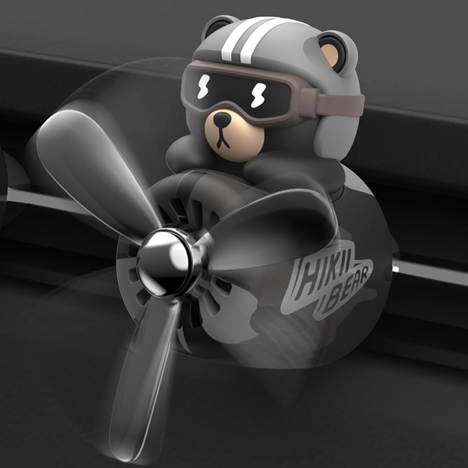 Cacacece Car Air Fresheners Cute Bear Pilot Car Diffuser Rotating Propeller Automotive Air Outlet Creative Car Perfume Air Freshener For Car(Replacement Refill Pads Only Use For Freesia&Morning Fresh