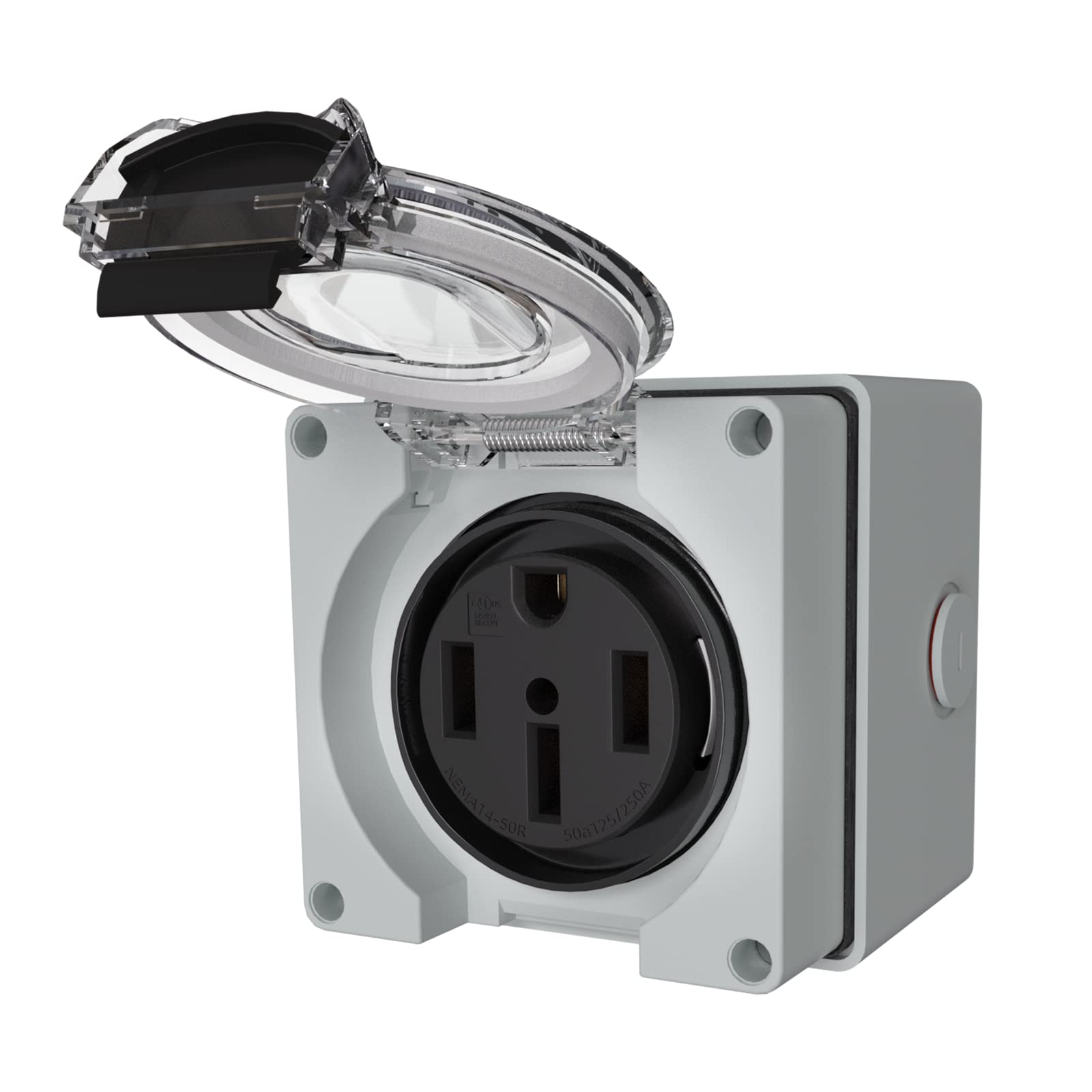 Starelo 50Amp Rv Power Outlet Box,Nema 14-50R Receptacle 125/250Volt,Outdoor Dustproof And Weatherproof For Rvs, Electric Vehicl