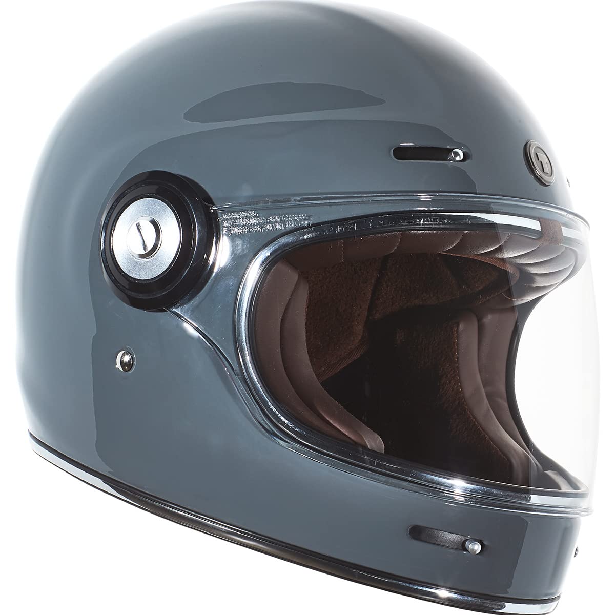 Torc T1 Unisex-Adult Retro Full Face Motorcycle Helmets, Gloss Grey, Xx-Large