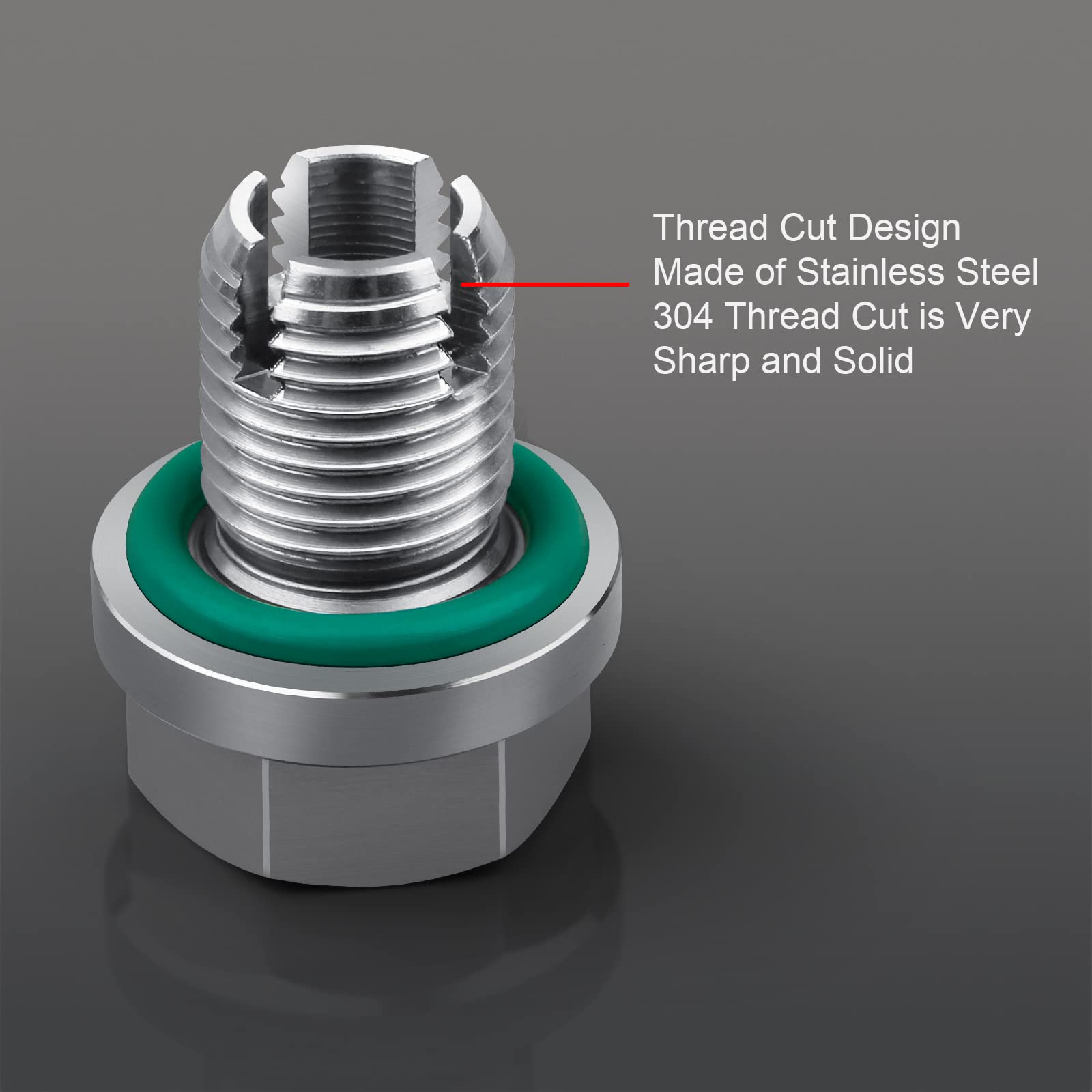 DEEFILL Oversize Oil Drain Plug Kit - M12.1-1.5 x 15mm - Stainless Steel Self Tapping Thread Repair