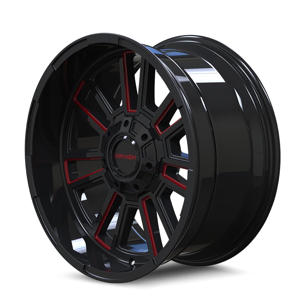 Mayhem Apollo 8115 Gloss Black Milled Prism Red Milled 20-9 8-165.1 18Mm 125.2Mm (1) Wheel