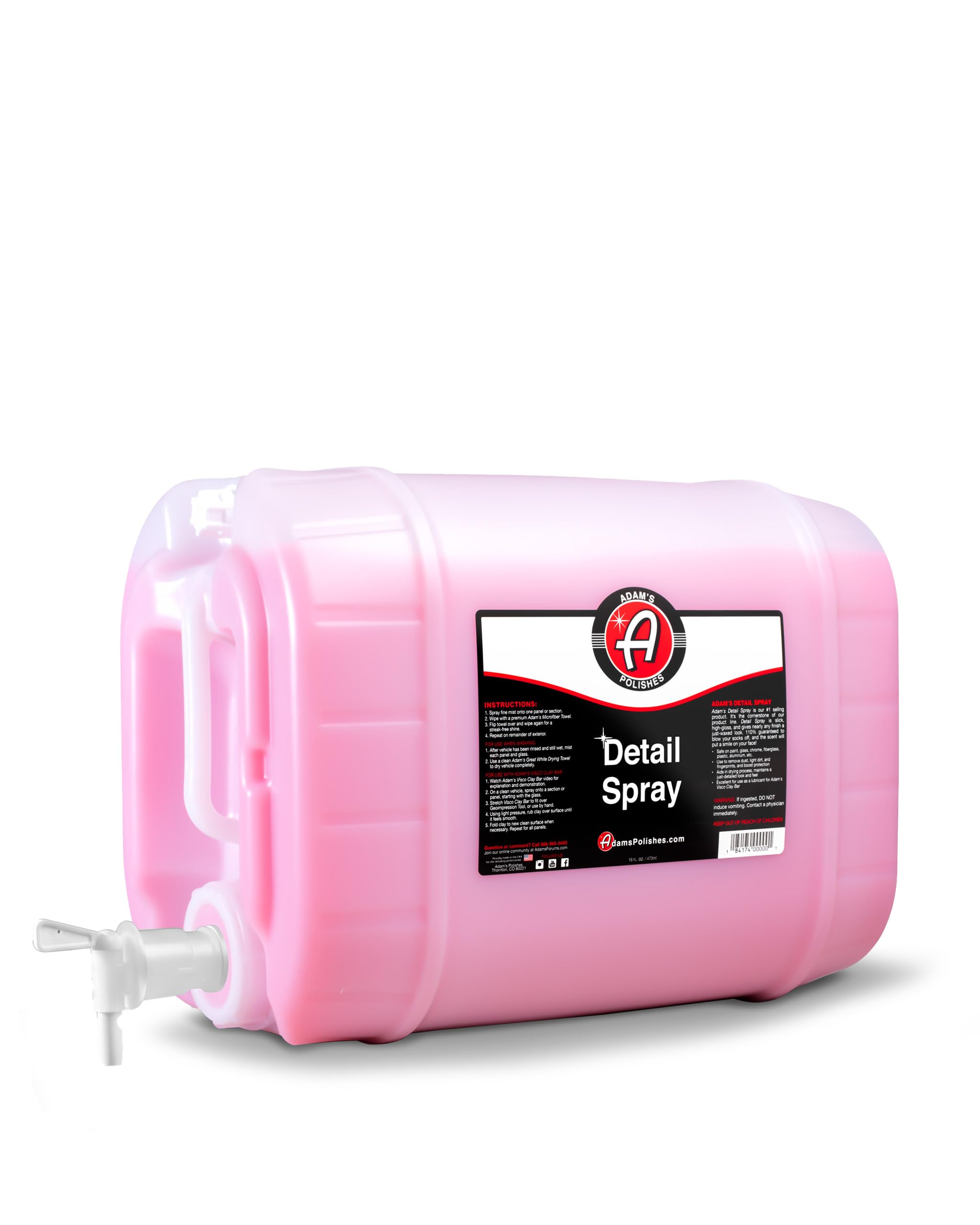 Adam'S Polishes Detail Spray 5 Gallon - Quick Waterless Detailer Spray For Car Detailing | Polisher Clay Bar & Car Wax Boosting 