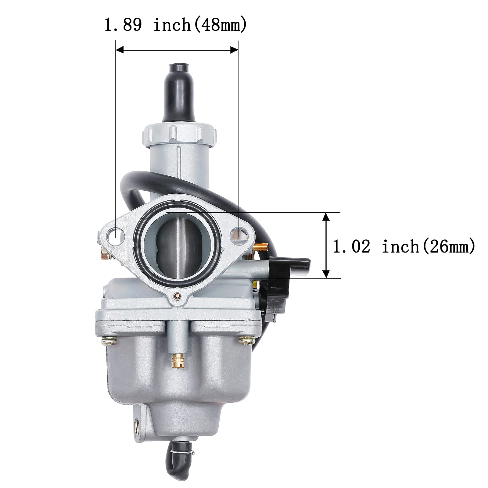 PZ26 Carburetor with Air Filter Replacement for 1981-1984 Honda XR100, 1985-2004 Honda XR100R, 2004-2013 Honda CRF100F, TRX250,