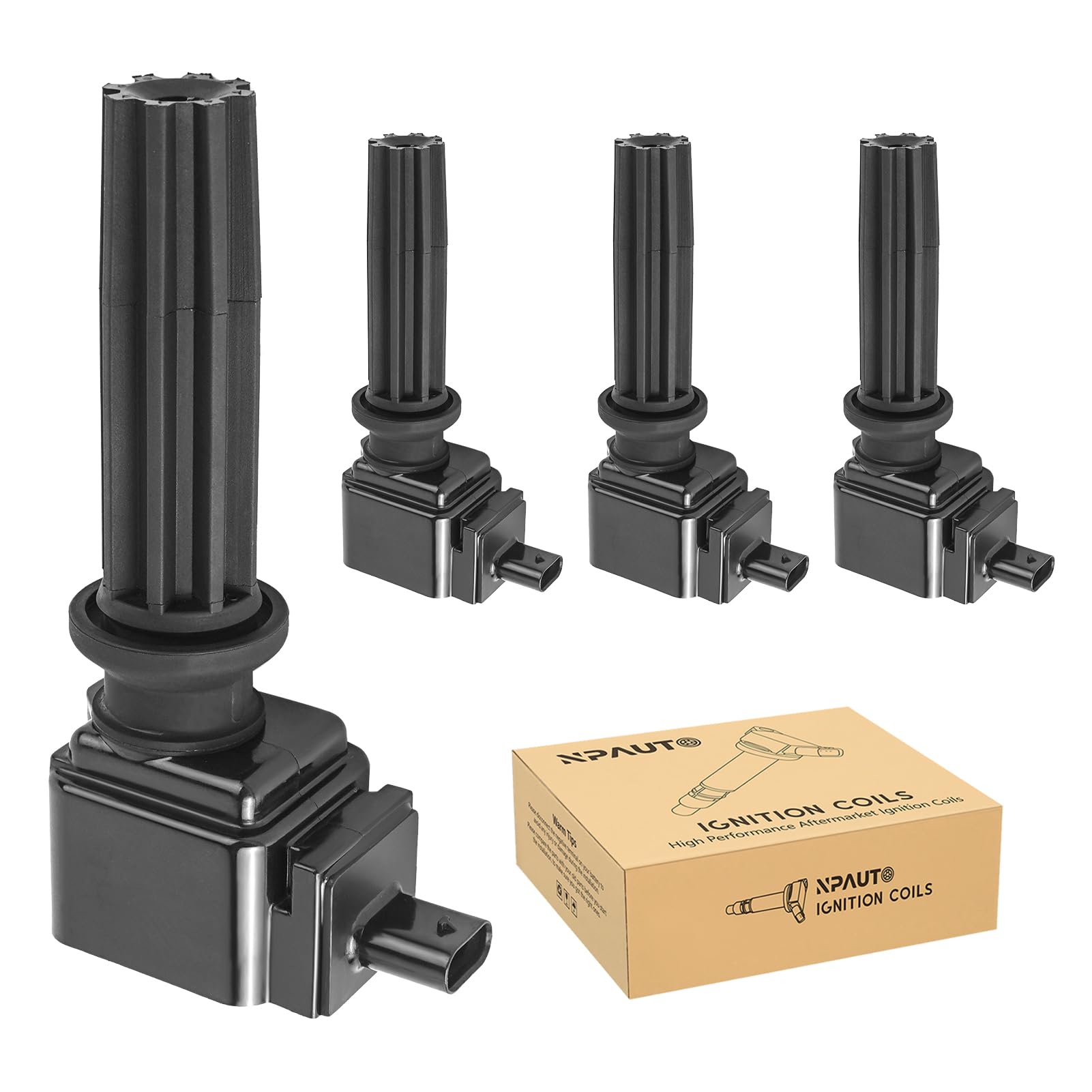 Ignition Coil Pack Set Of 4 Fit For 2.0 2.3 Turbo 2013 2014 2015 2016 2017 2018 2019 Ford Escape, Ford Focus, Ford Fusion, Ford Explorer, Ford Edge Mustang Taurus, Lincoln Mkt Mkc, Ecoboost, Uf670