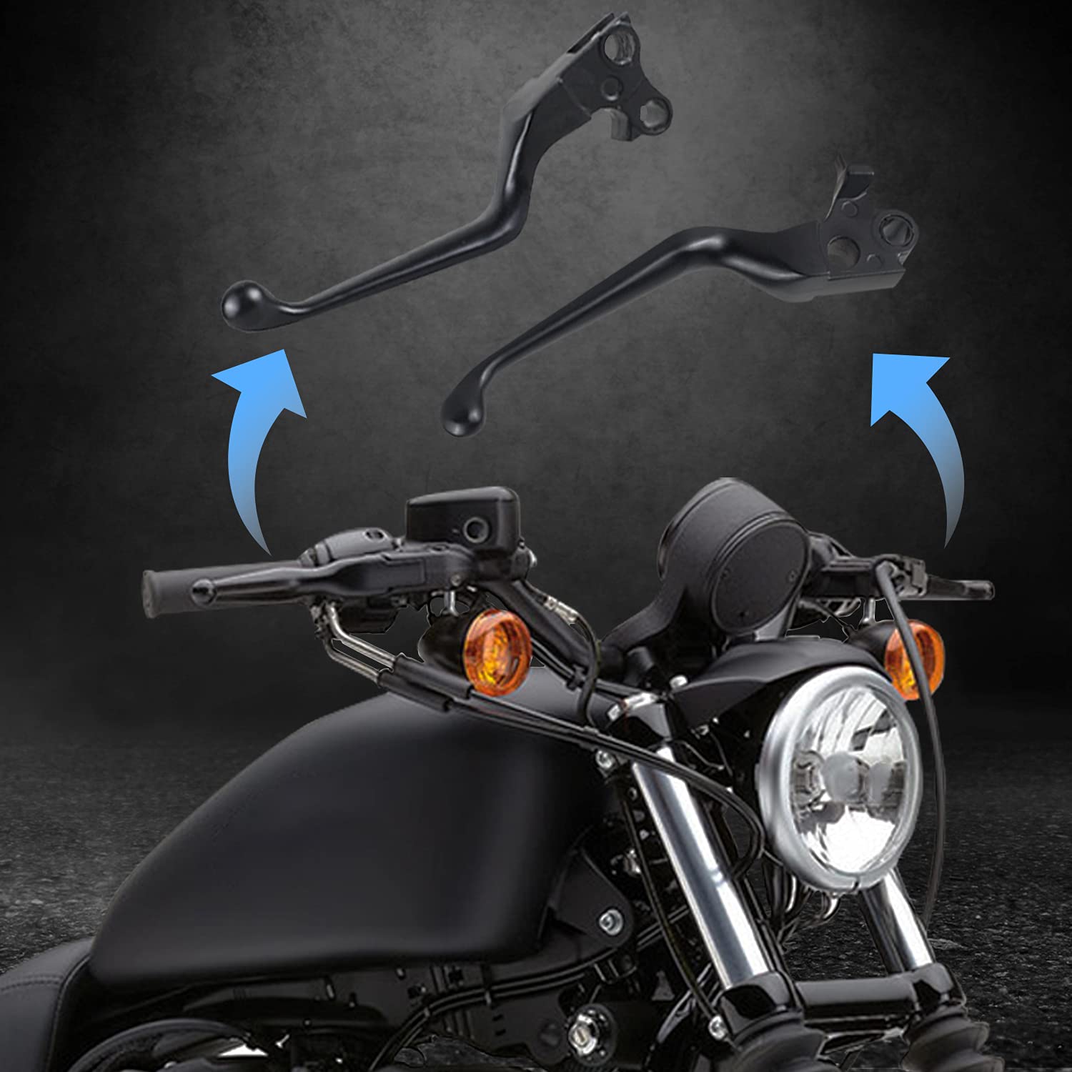 NTHREEAUTO Black Brake Clutch Lever Hand Levers Compatible with Harley Sportster 883 1200 Dyna Softail Electra Glide Road King T