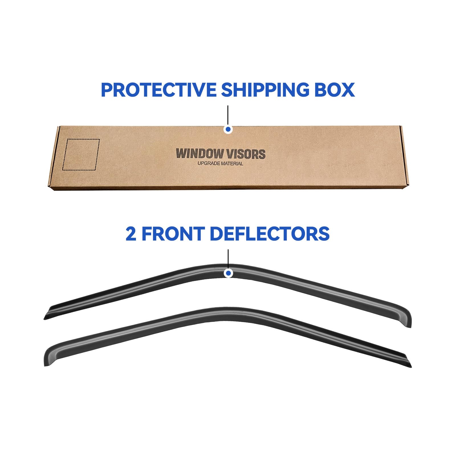 YQAUTEC Window Visors Rain Guards, Smoked Acrylic Deflectors for 1988-1999 Chevy/GMC C/K & 1995-1999 Tahoe, Model YD-