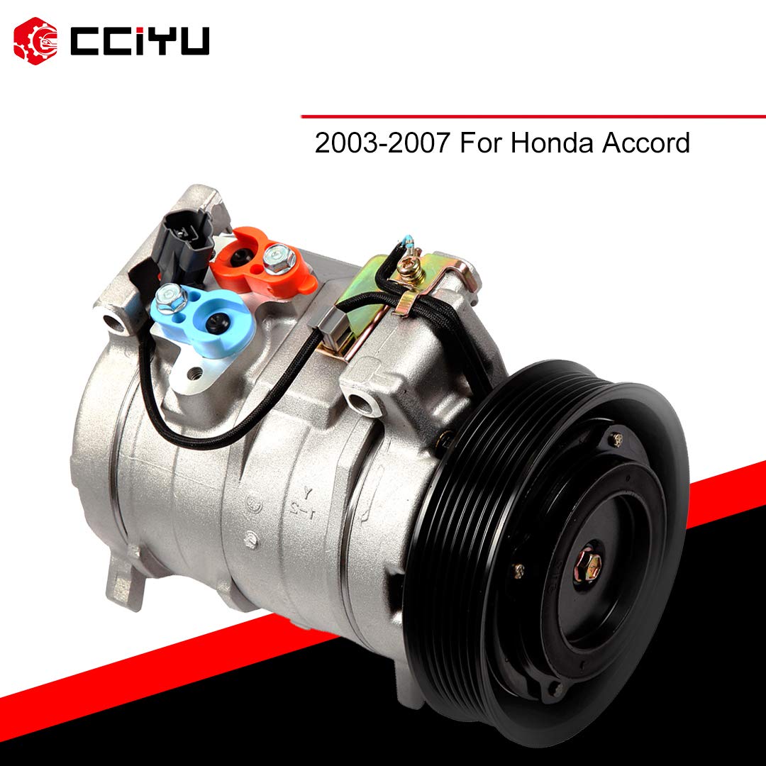 cciyu AC Compressor Pump for Honda for Accord 2.4L 2003-2007 Replaces AC Compressor for Car 7 Grooves 10S17C