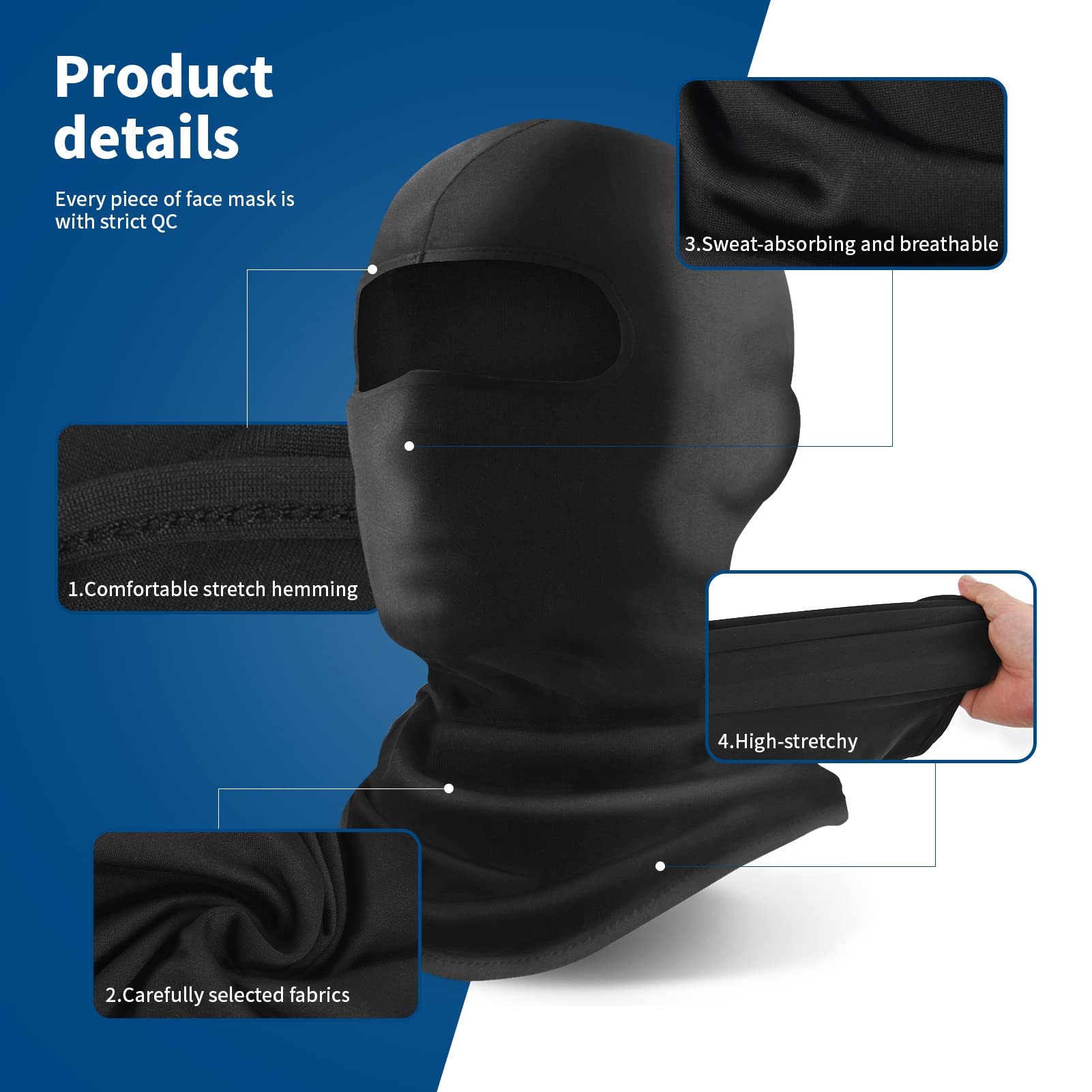 Yeslife 6-Pack Ski Mask, Face Mask For Men And Women, Pooh Shiesty Mask - Skiing, Snowboarding, Motorcycle