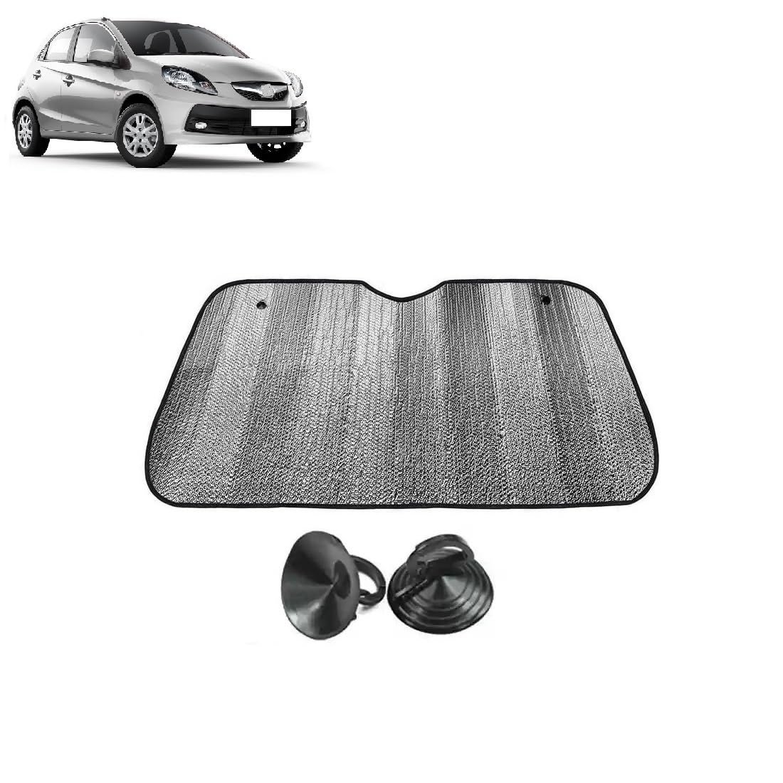 Car Windshield Sun Shade UV Rays Protector Silver Sunshade Solar Reflective Suitable for Brio