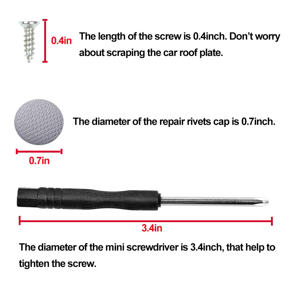 RICWINA 60 pcs Automotive Car Roof Headliner Repair Button, Universal Auto Roof Snap Rivets Retainer Design for Car Roof Flannel