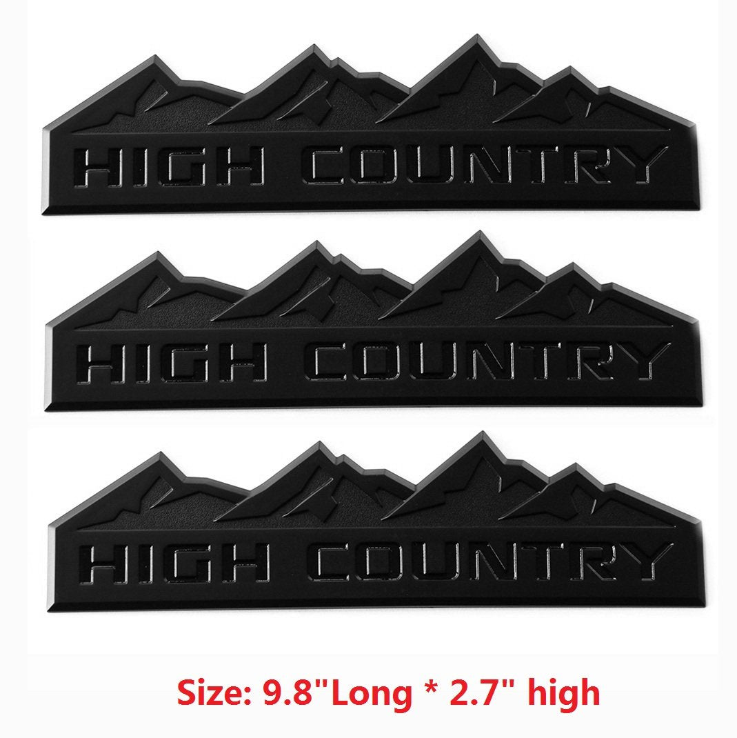 Yoaoo 3X Genuine Black High Country Emblem Badges Door Tailgate 3D Nameplate For Silverado 1500 2500Hd Sierra 3500Hd Oem
