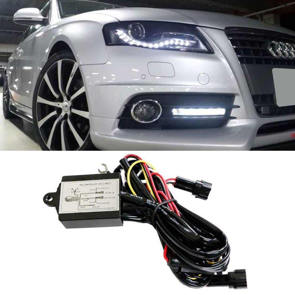 iJDMTOY Universal LED Daytime Running Light Automatic ON/OFF Controller Module Relay for Repair and Custom Retrofit
