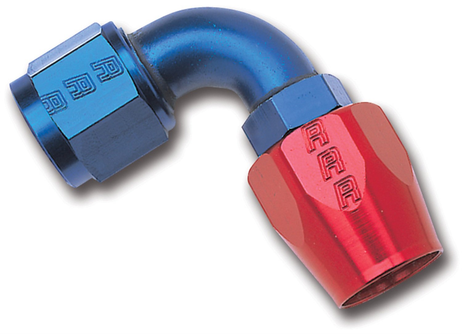 Edelbrock/Russell 610190 Red/Blue Anodized Aluminum -12An 90-Degree Hose End