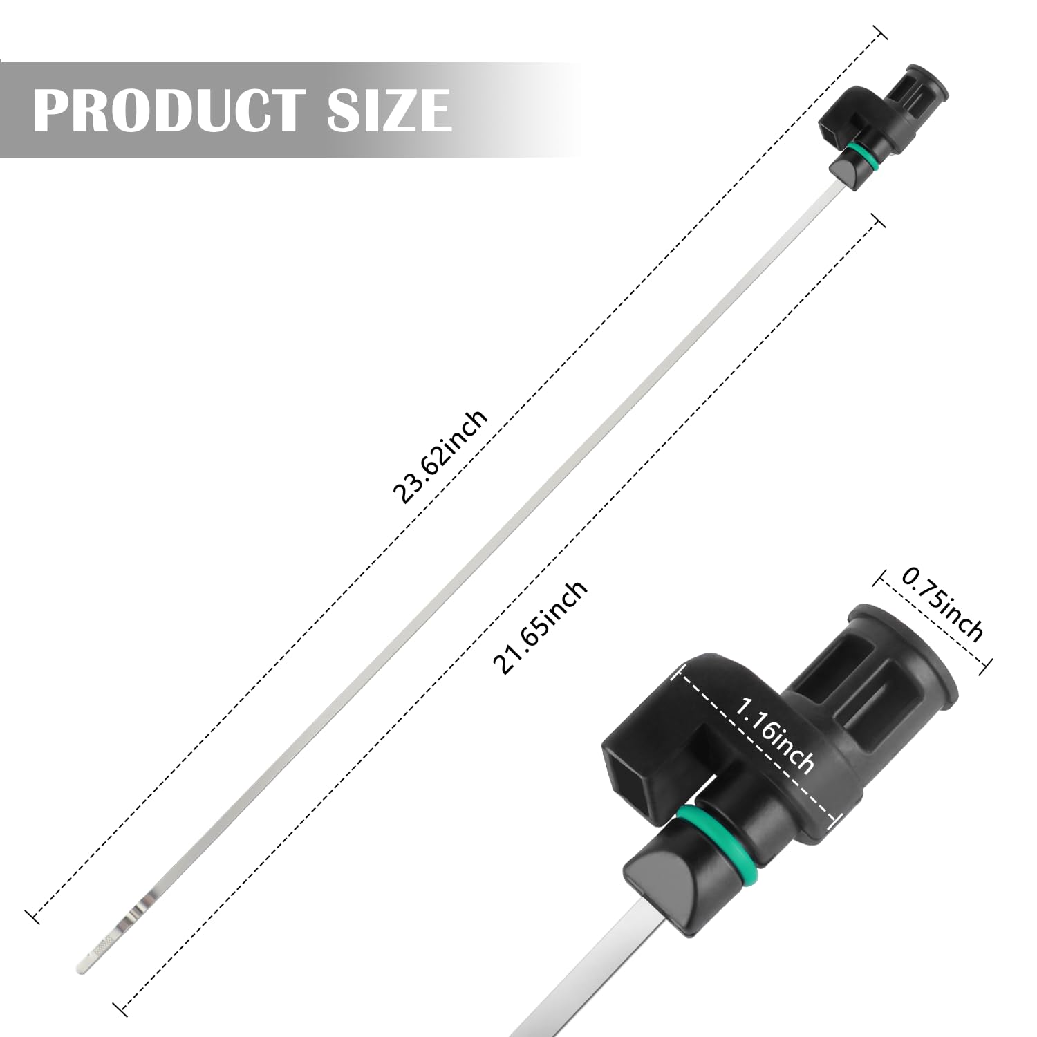 Aokdom Car Transmission Dipstick, CVT Fluid Level Gauge, 23.62"x1.16"x0.75", Black/Silver, Compatible with Nissan OEM#31086-JA00