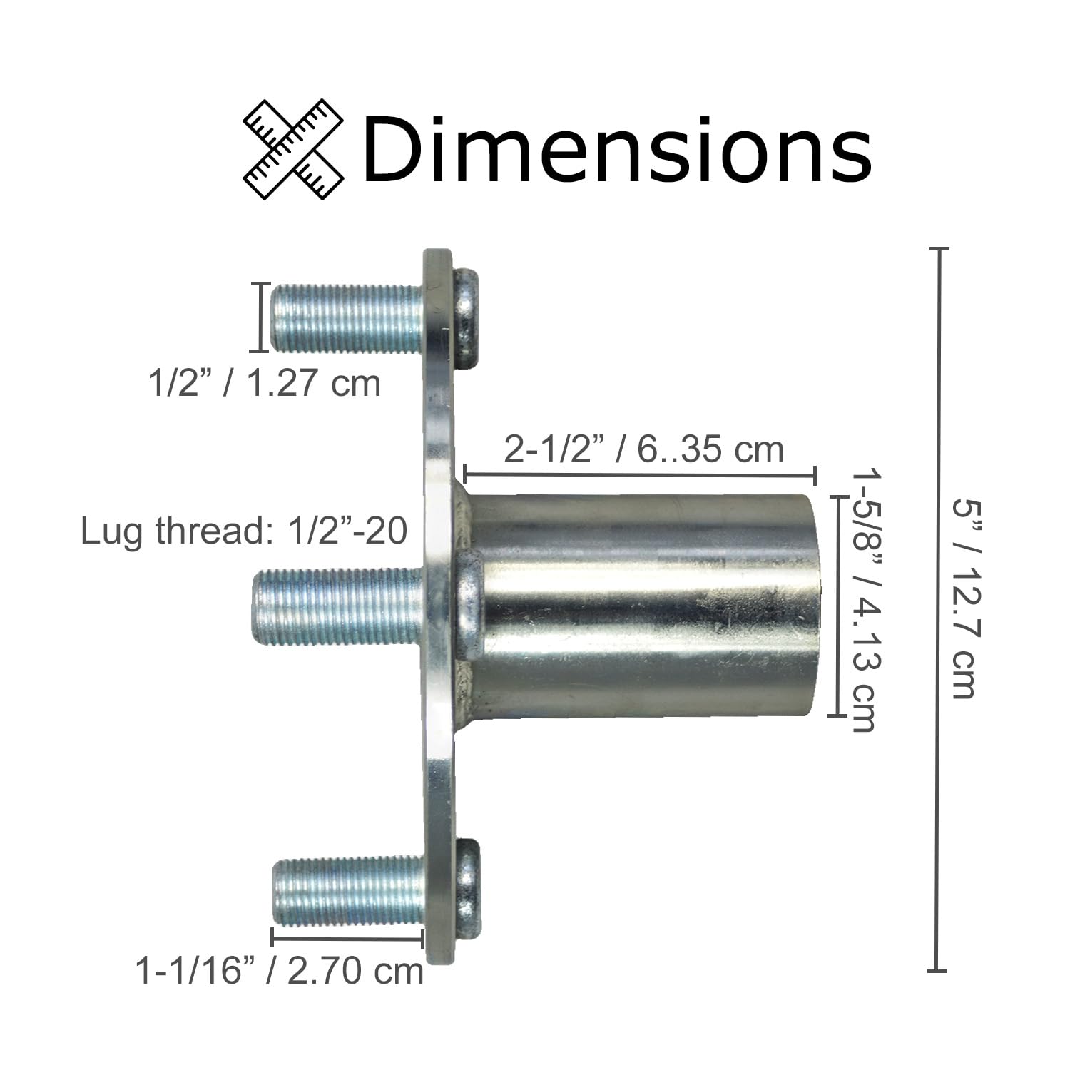 Alveytech 4'' X 4'' Go-Kart Live Axle Hub With 1'' To 3/4'' Step-Down - 1/4'' Keyed Shaft, 8 Inch Rear Front Wheel, X4 Lug Set K
