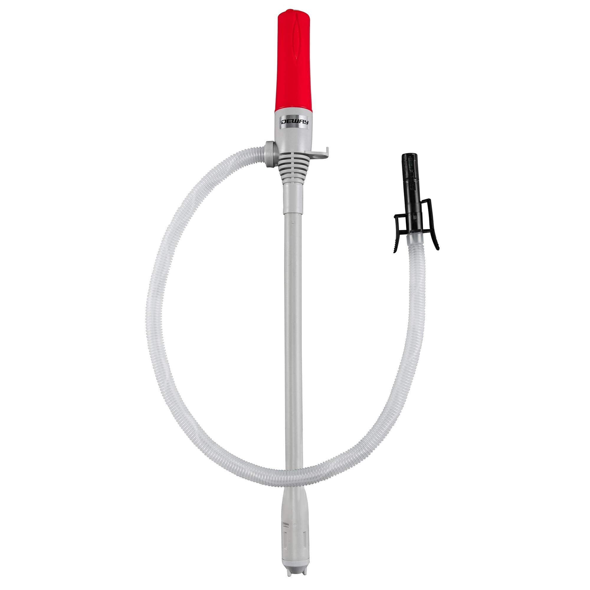 Deway Automatic Fuel Transfer Pump With Auto-Stop & Beep, 3X More Powerful D Battery Powered, Extra Long Hose, Portable Liquid P