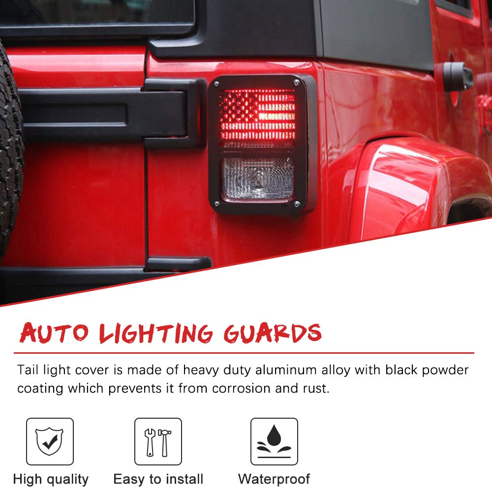 Jeep Light Covers Us Flag Light Guards Protectors Compatible With 2007-2018 Jeep Wrangler Jk Unlimited Jeep Lights Cover Accesso
