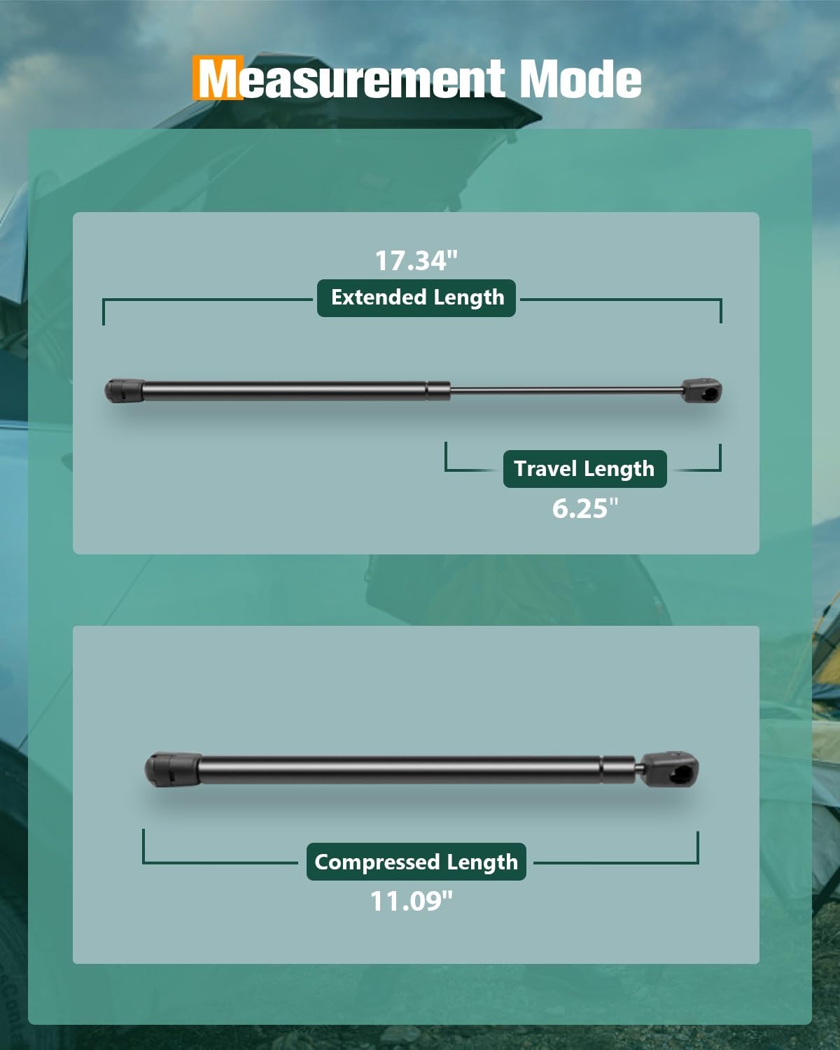 Scitoo 6382 2Pcs Lift Supports 17.34'' Fit For Jeep Liberty 2008-2013 Shock Struts Window Glass