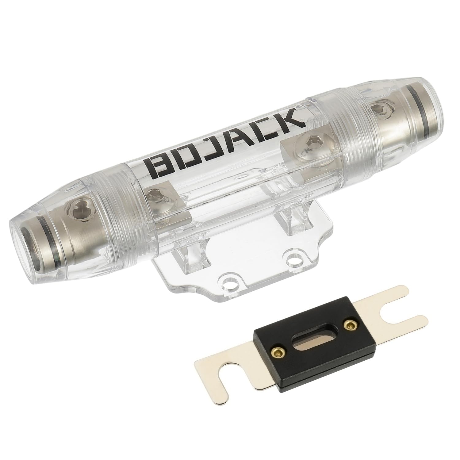 BOJACK ANL Fuse Holder with 100 Amp Fuse,Secure in-Line Installation for 0/2/4 AWG 0, 2, 4 Gauge Wires Fuse Holder 100A