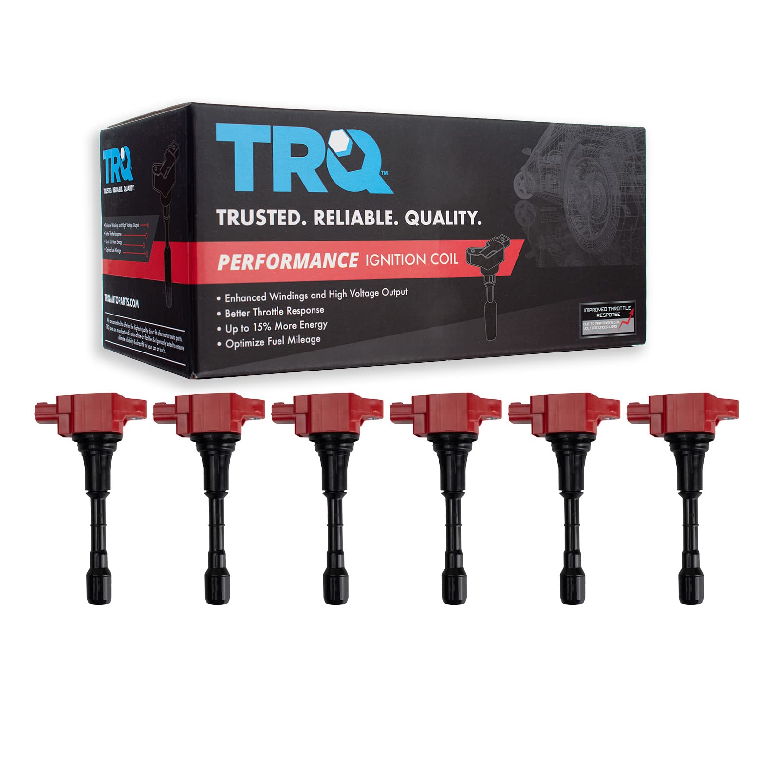 TRQ Ignition Coil Set Compatible with 2013 INFINITI EX37 FX37 2008-2013 G37 2011-2013 M37 2015 Q40 2014-2015 Q50 Q60 2014-2019 Q