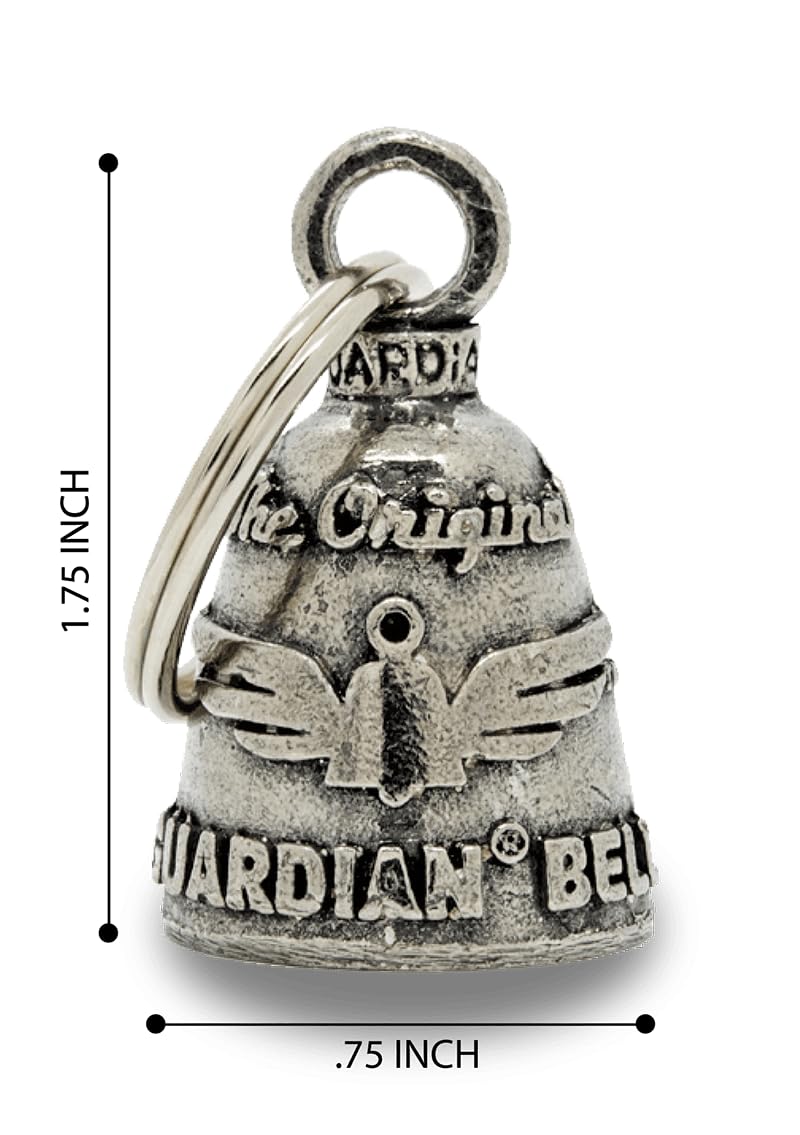 Guardian Bell Motorcycle AssMan Good Luck Bell - 1.75" Lead-Free Pewter with Keyring & Velvet Gift Bag - Model GB10178