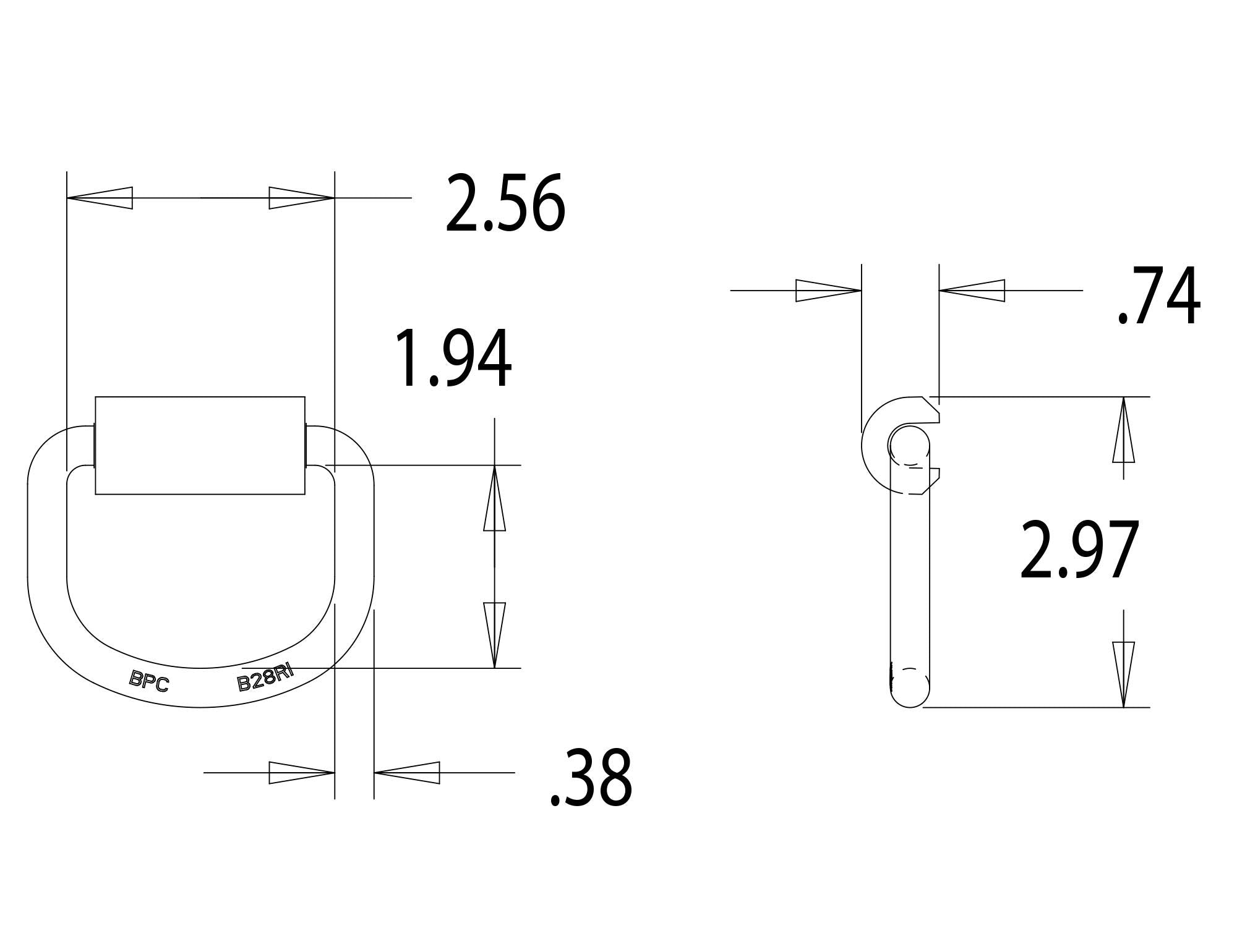Buyers Products B28F Steel D-Ring, Alloy Steel, 1 Pack, Durable and Reliable Towing Accessory