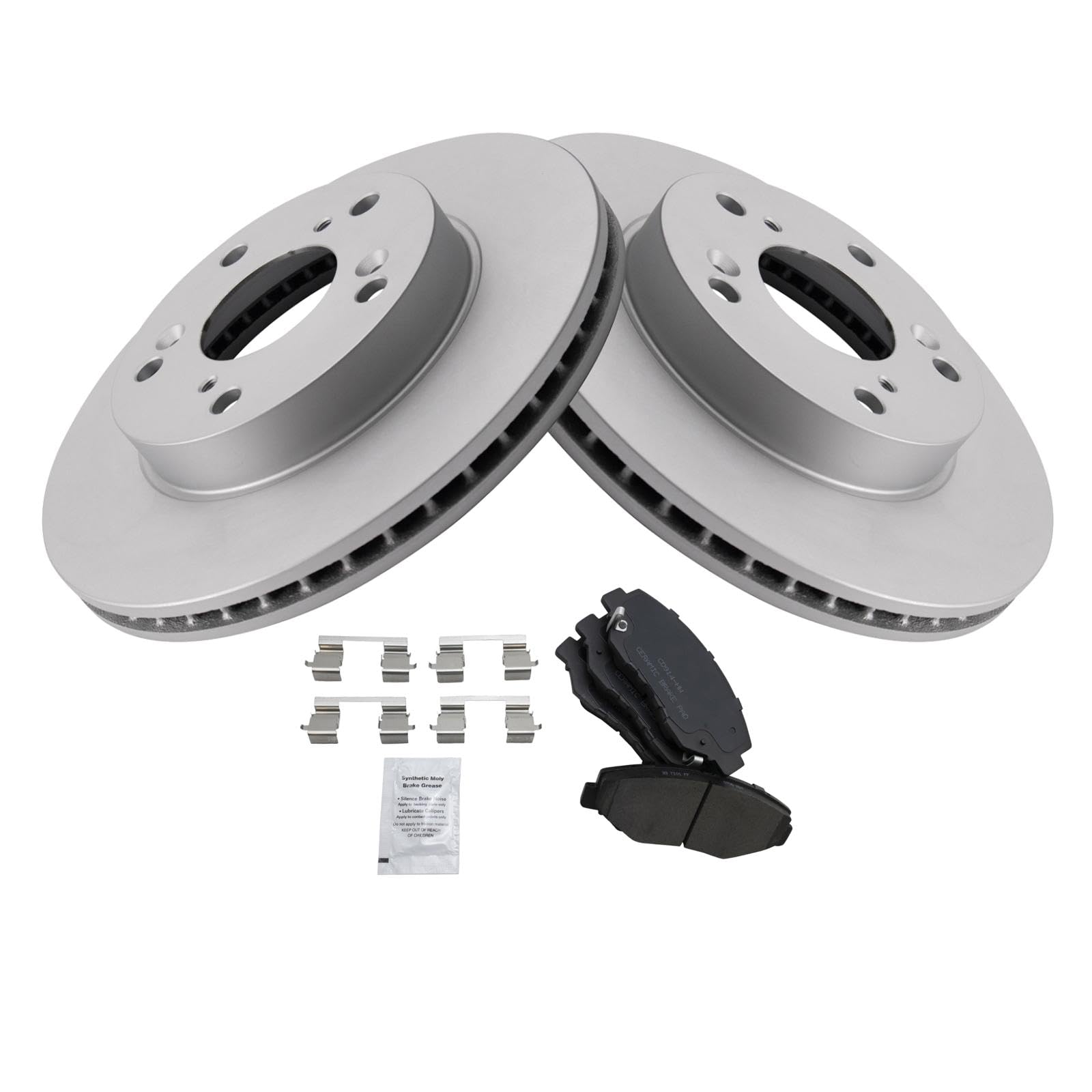 Trq Front Brake Pad & Rotor Kit Brake Pads Brake Rotor Ceramic Compatible With 2013-2014 Acura Ilx