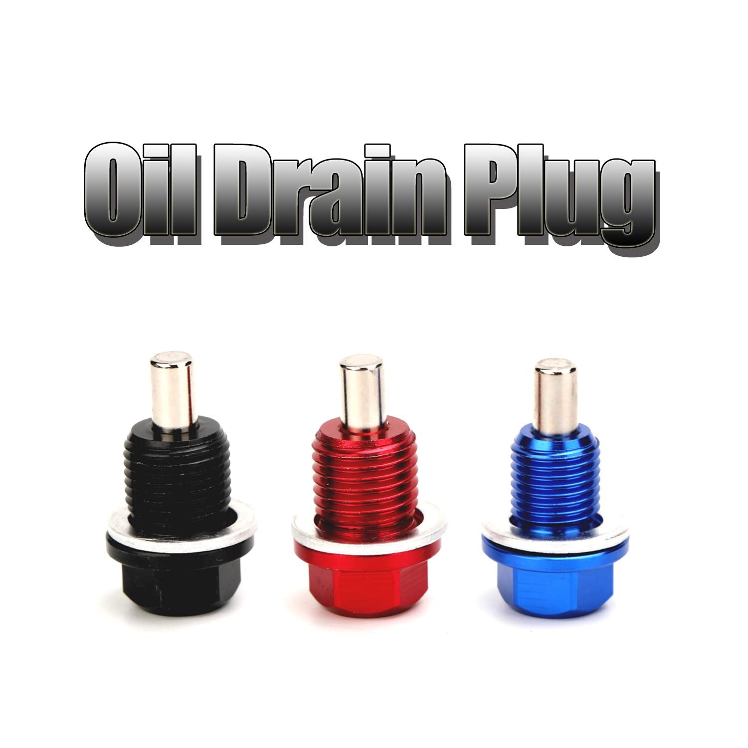 Magnetic Oil Drain Plug Magnetic Sump Drain Nut Oil Drain Bolt (14X1.25,Blue)