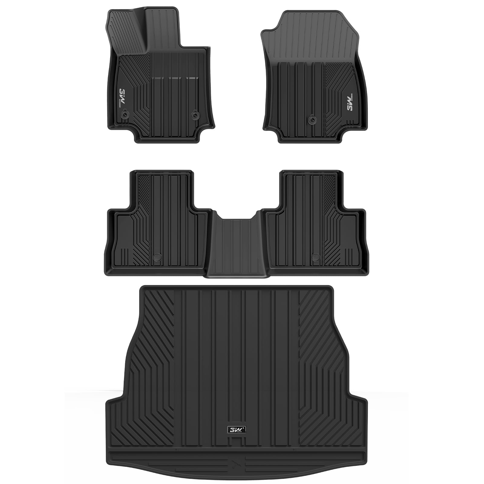 3W Floor Mats&Cargo Liner Fit Toyota RAV4 2019-2025 (Not for Hybrid or Prime) TPE All Weather Custom Fit Floor Liner for Toyota 