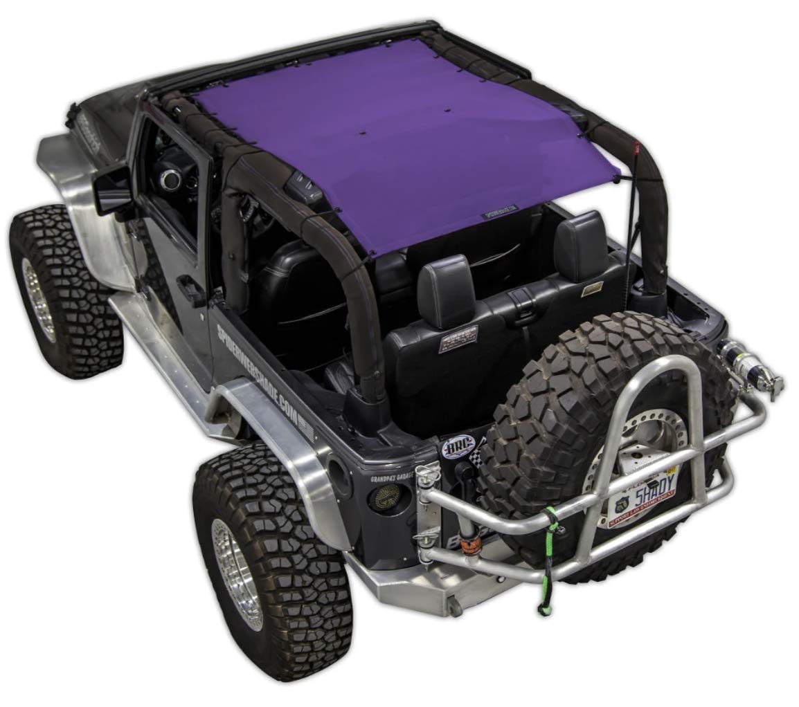 Spiderwebshade mesh Sun Shade top Compatible with Jeep Wrangler jk 2 Door 2007 Until 2018 All Trims Made in The USA Vehicle Acce