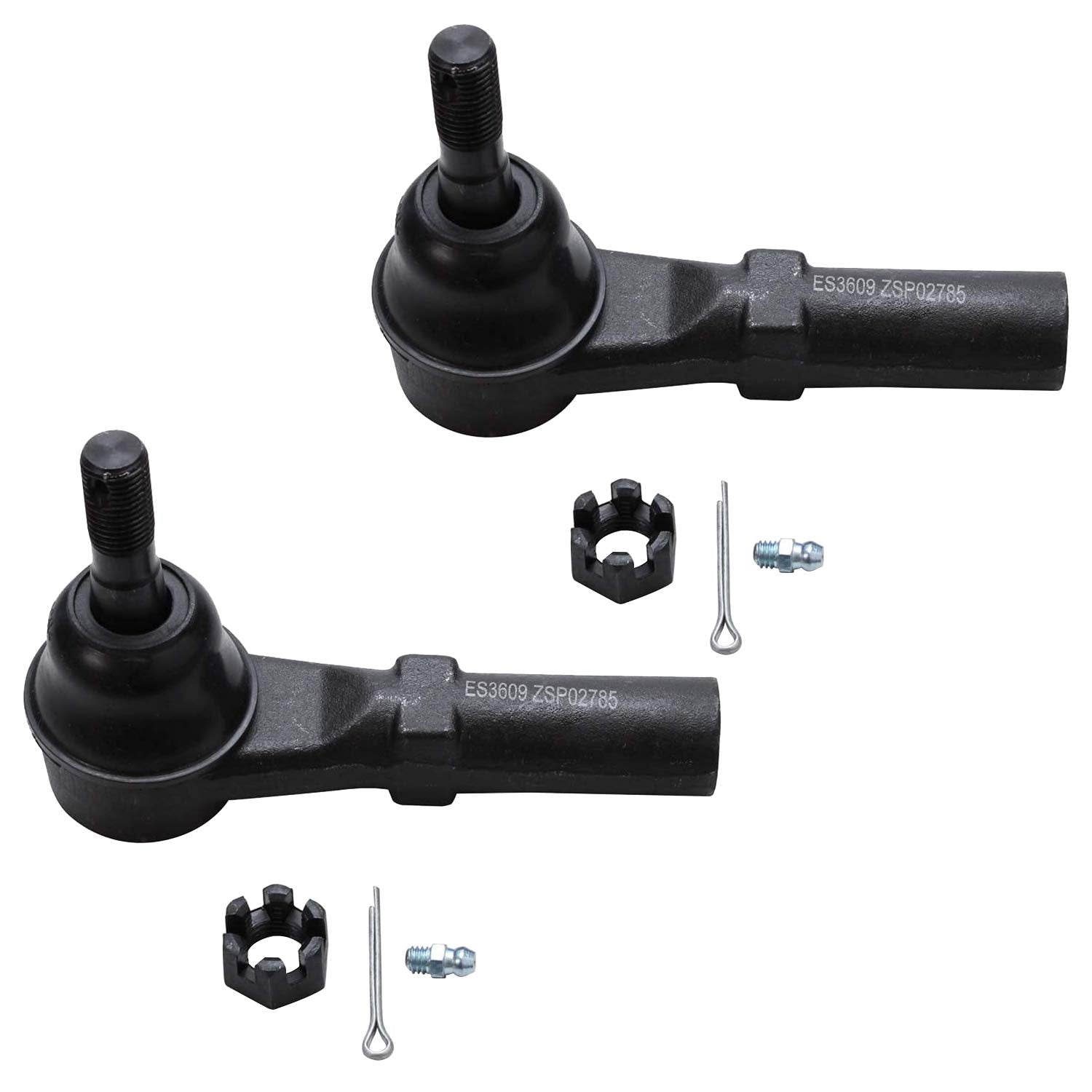 Detroit Axle - Front Tie Rods For Chevy Silverado Gmc Sierra Yukon Xl Suburban Avalanche 2500 3500 Hd Hummer H2, 4 Outer & Inner Tie Rod End Links Set Replacement