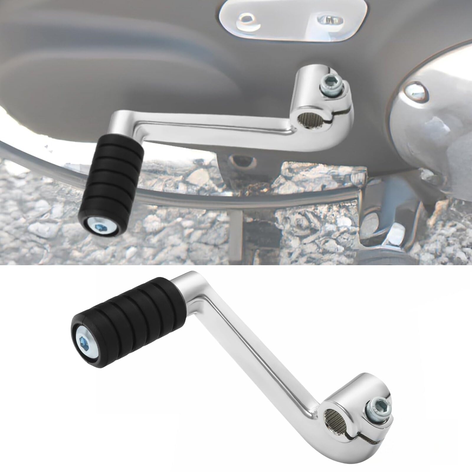 TDZ 1Pc Chrome Shift Lever + Shifter peg for Harley '04-'22 Sportster XL 1200 883 w/Mid-Controls,Replaces OEM # 34660-04A