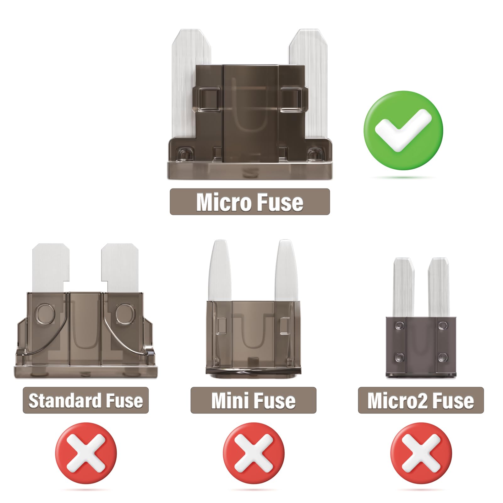 ALLECIN 2A Low Profile Mini Fuse 2 Amp Micro Car Fuses 2Amp Auto Blade Fusible Automotive Fusibles para Carro for RV Boat Automo